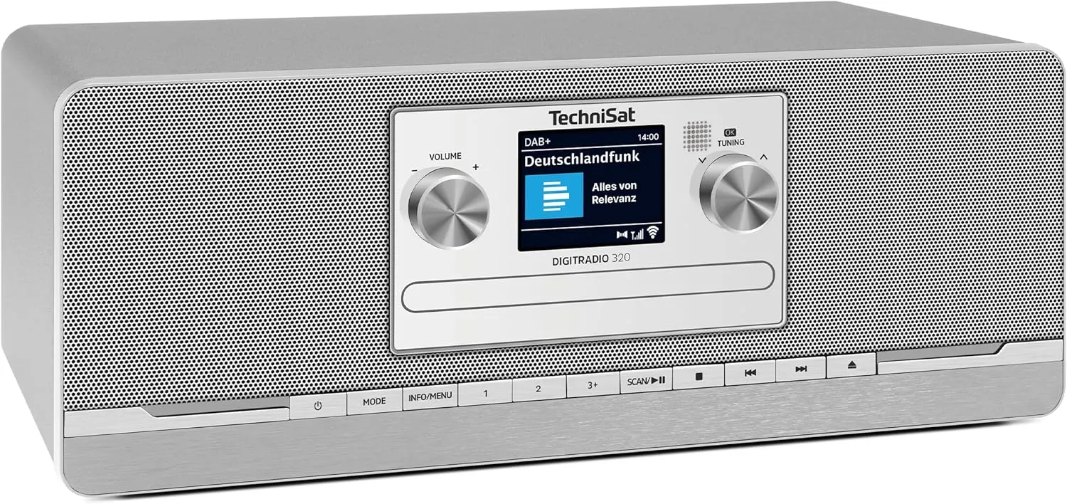TechniSat DIGITRADIO 320 – Stereo Digitalradio (Kompaktanlage mit DAB+ & UKW, CD-Player, Bluetooth, USB, 2×5W RMS, TFT-…