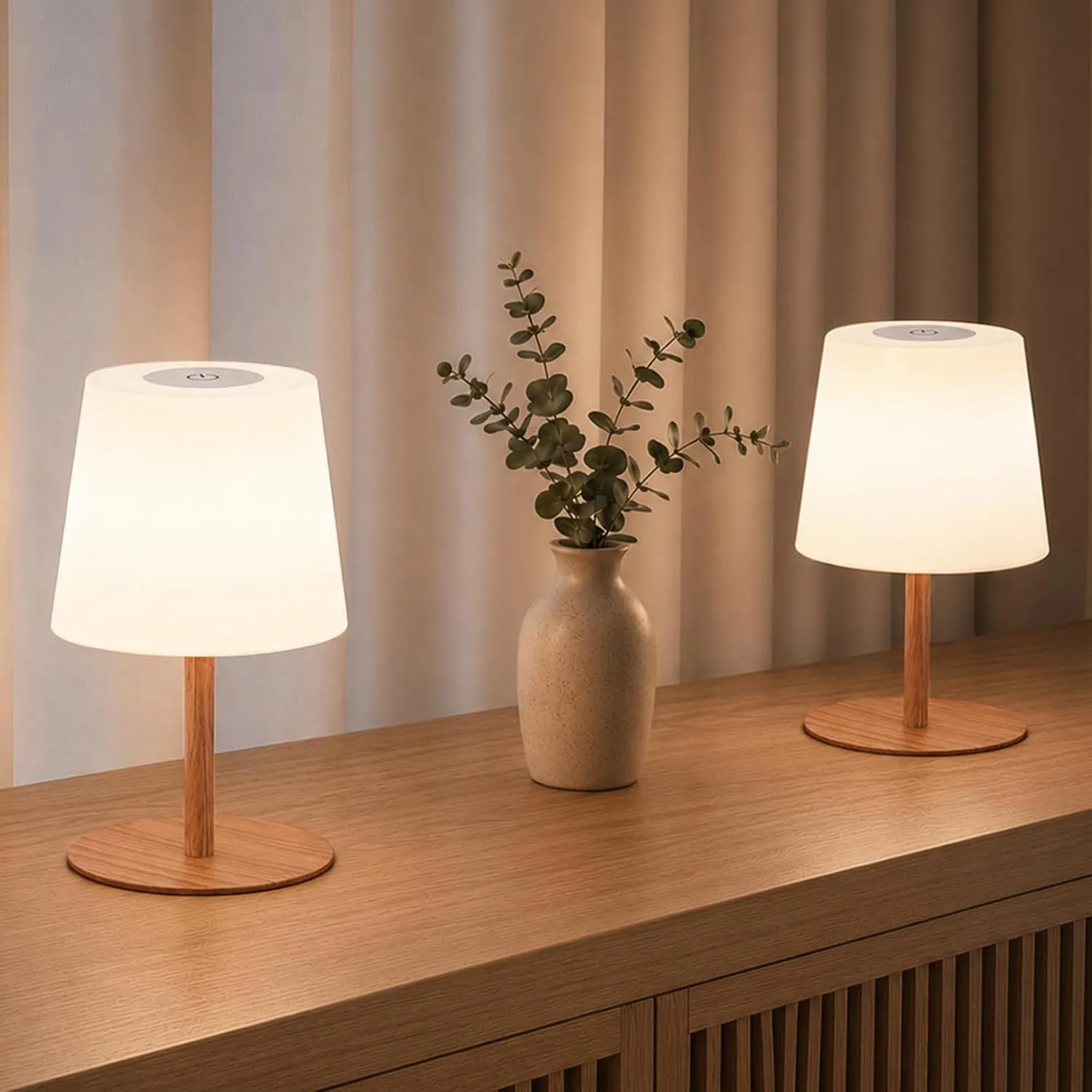 EZVALO 2er-Set Kabellose Tischlampe LED, IP65, 4500mAh USB-C, Touch-Dimmbar mit 3 Farbtemperaturen, Perfekte Nachttisch…