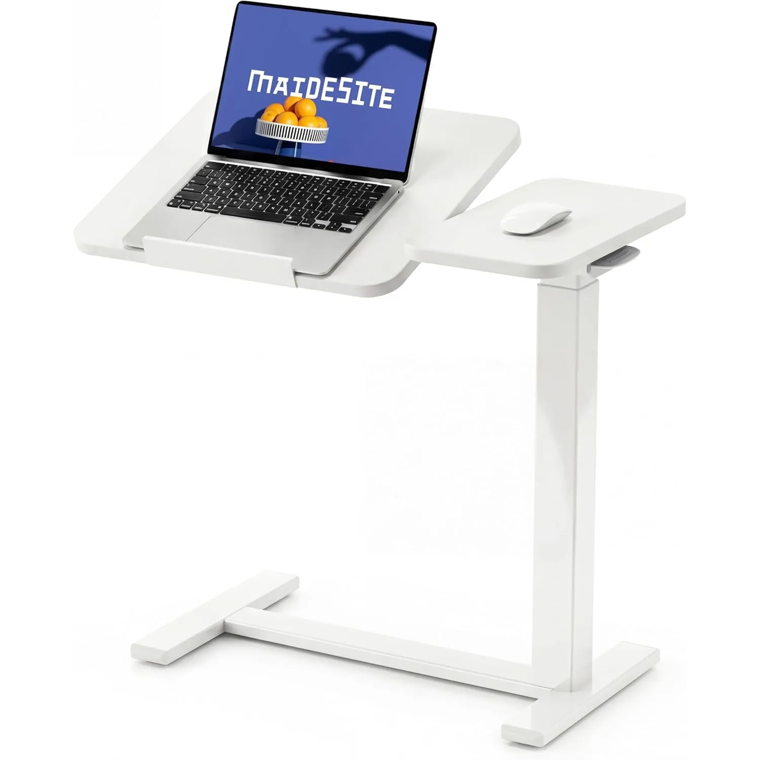 MAIDeSITe Beistelltisch C-Form mit Rollen,höhenverstellbarer Laptoptisch für Sofa&Bett,mobiler Beistelltisch mit geteil…