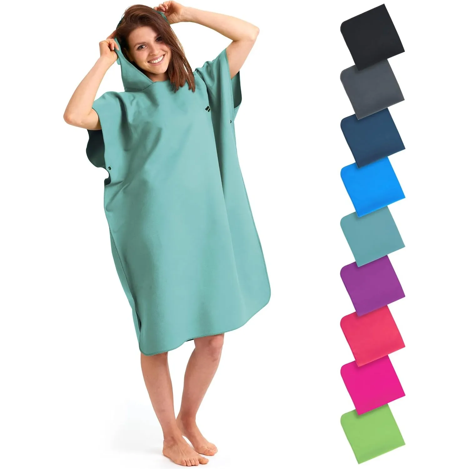 Fit-Flip Badeponcho aus Mikrofaser für Damen, Herren und Kinder | schnelltrocknend, kompakt und ultraleicht, Strandponc…
