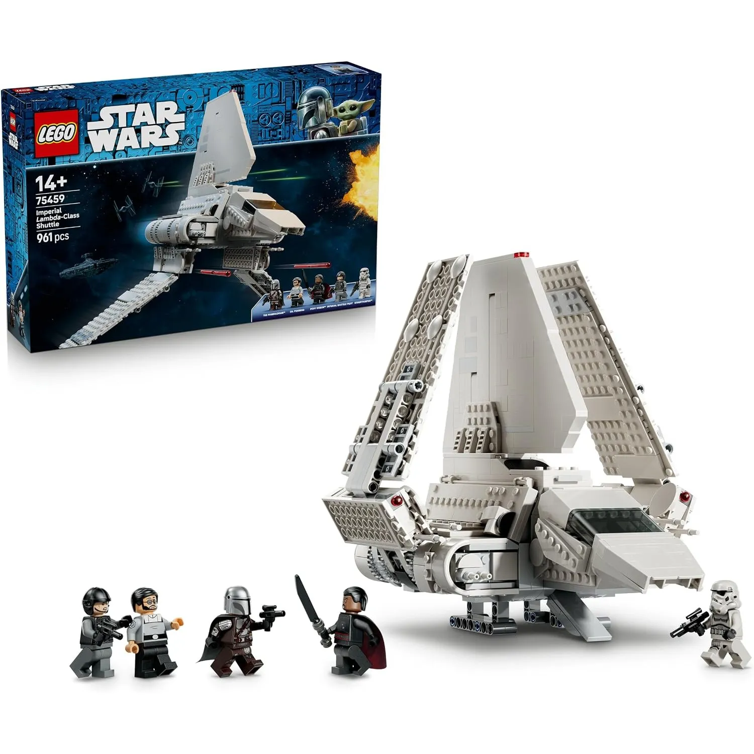 LEGO Star Wars 75459 Imperiales Shuttle der Lambda-Klasse Bauset - 5 sammelbare Minifiguren, Moff Gideon und Dunkelschw…