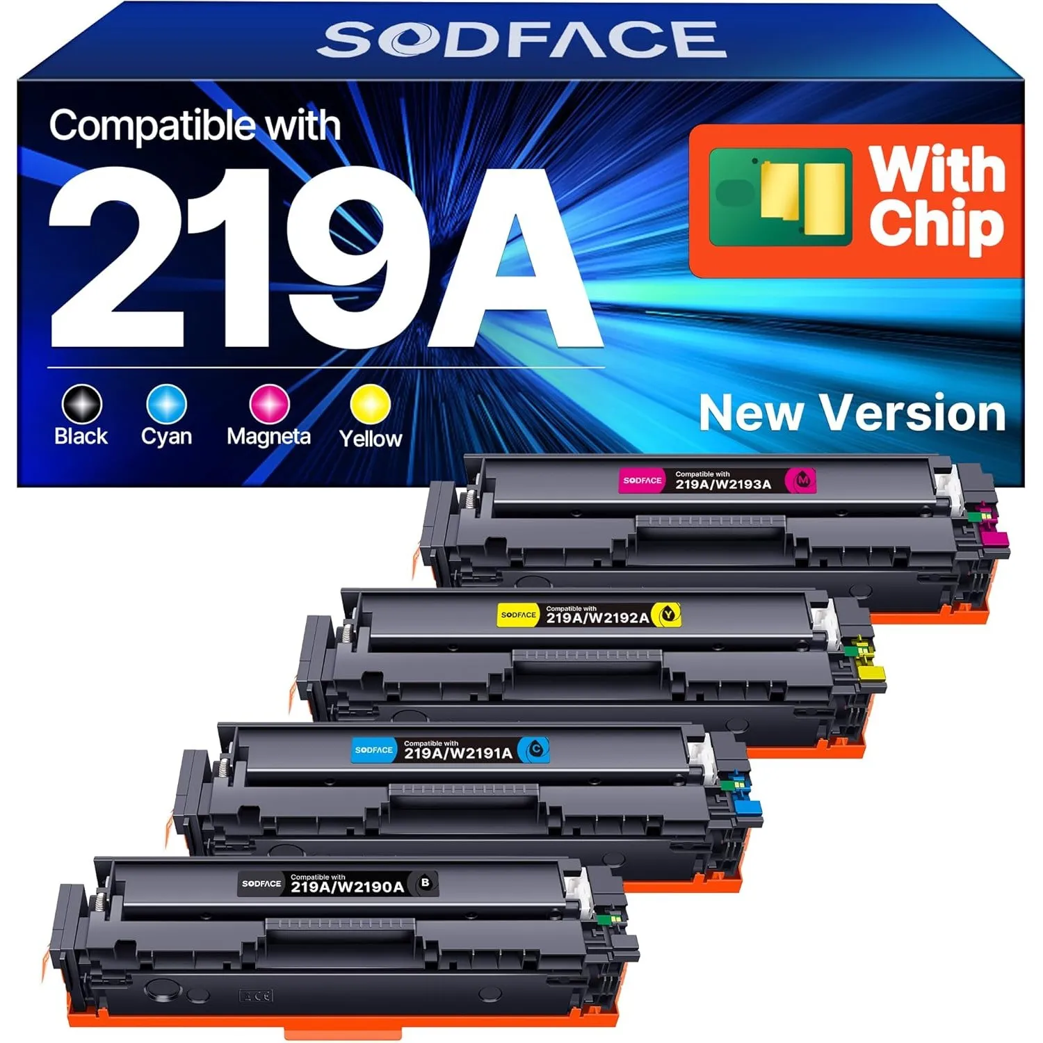 219A 219X Toner Mit Chip MFP 3302FDWG Kompatibel für HP 219A 219X Toner für Color LaserJet Pro MFP 3302FDWG 3302SDWG 33…