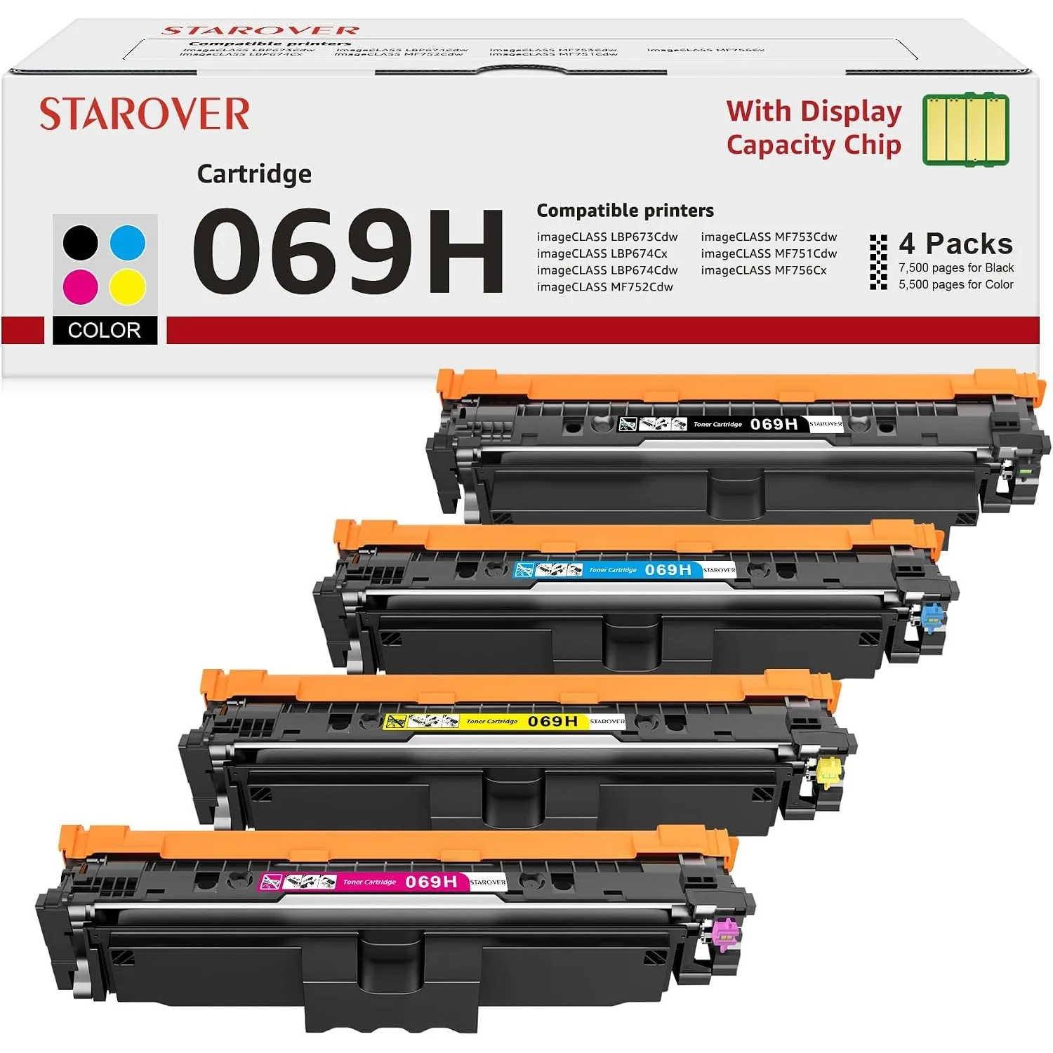 STAROVER 069H 069 Kompatible für Canon I-sensys MF752Cdw MF754Cdw (4-Pack)