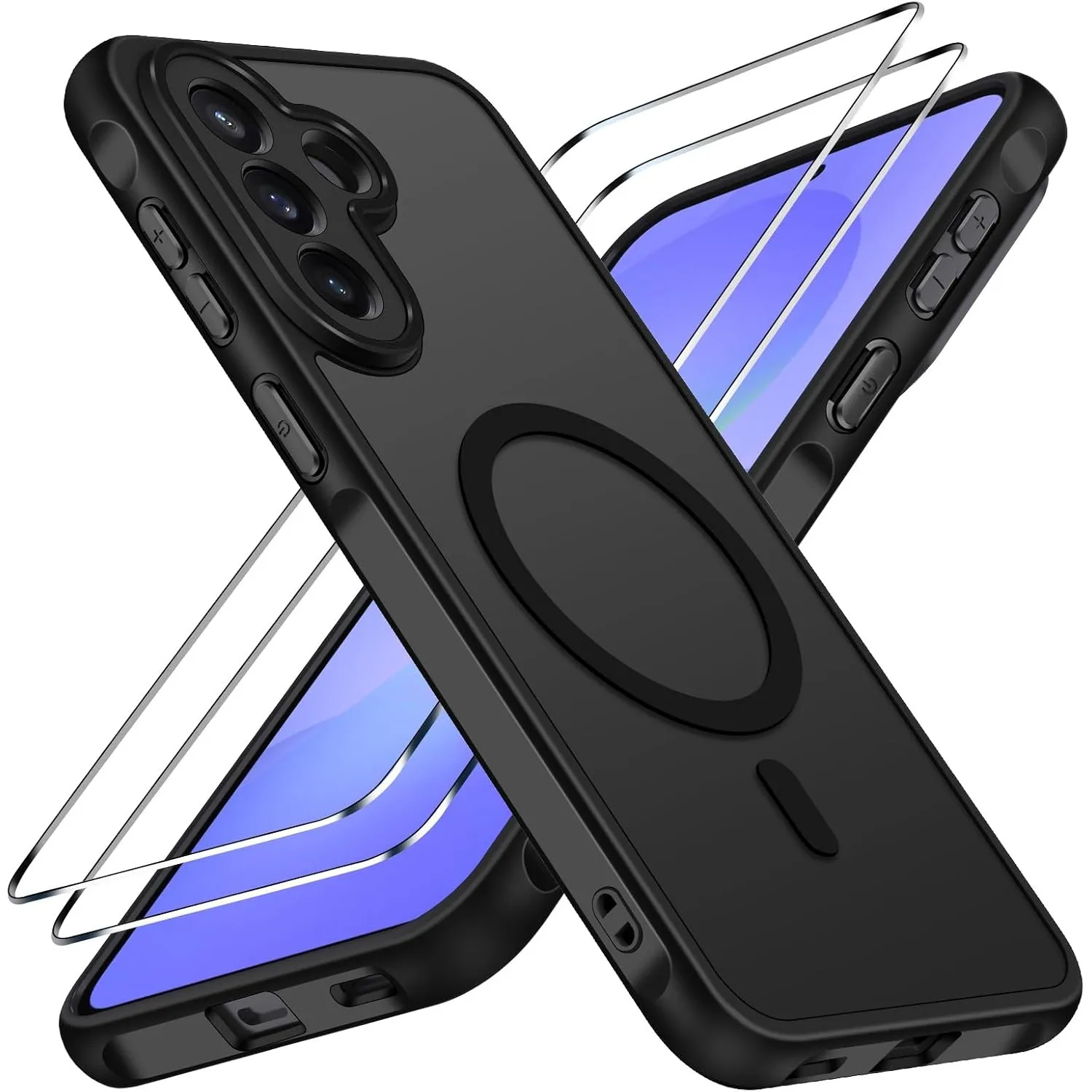 ivoler für Samsung Galaxy A57 5G Hülle, 1 Magnetisch Handyhülle mit 2 Stück Panzer Schutz Glas, [Kompatibel mit MagSafe…