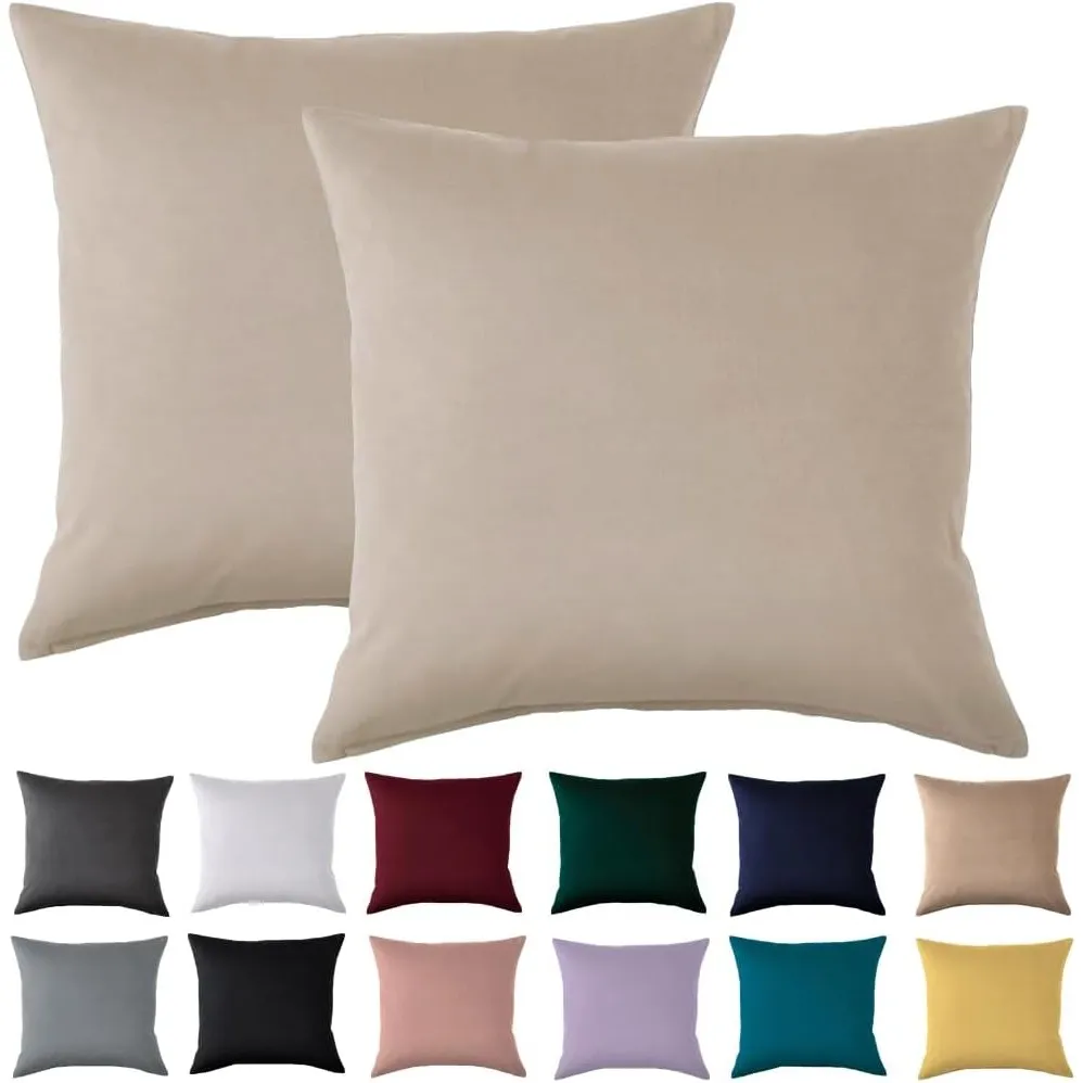 Kissenbezug 80x80 2er Set - Kopfkissenbezug 80 x 80 cm Warmes Beige Für Kissen 100% Mikrofaser Kissenhülle Bügelfrei & …