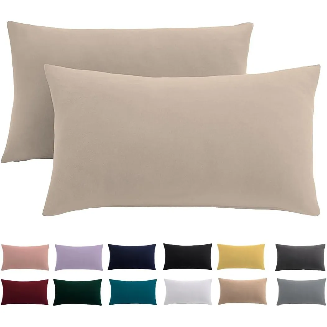 Kissenbezug 40x60 2er Set - Kopfkissenbezug 40 x 60 cm Warmes Beige Für Kissen 100% Mikrofaser Kissenhülle Bügelfrei & …