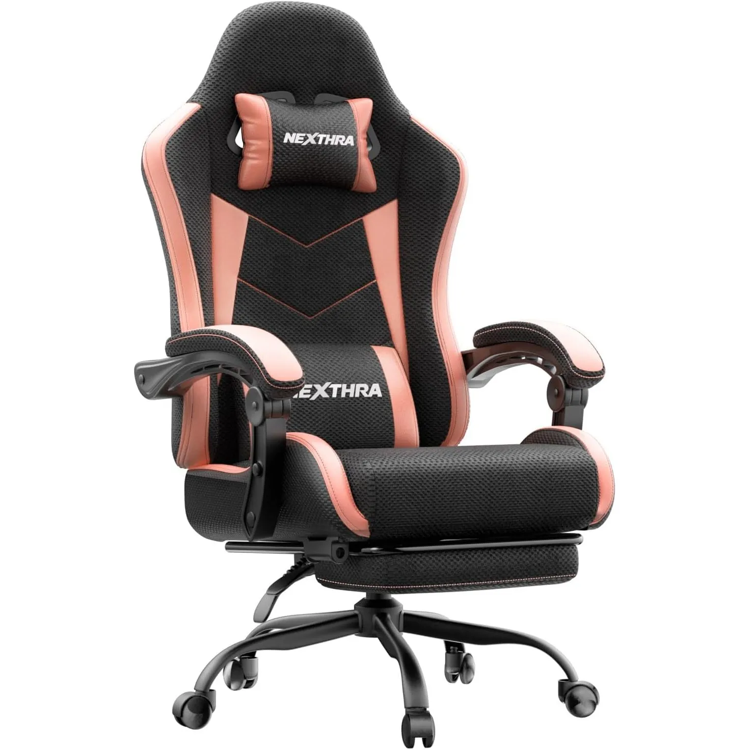 Nexthra Gaming Stuhl Bürostuhl Gaming Sessel mit höhenverstellbaren Linkage-Armlehnen, ergonomischer Gamer Stuhl mit Fu…