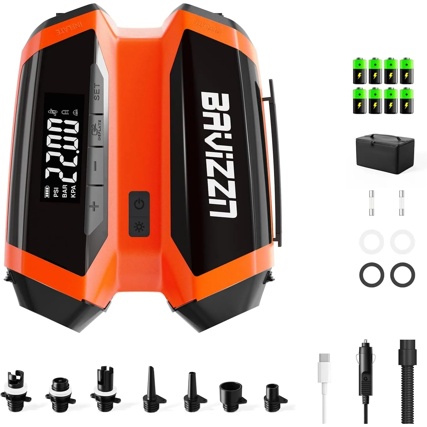 Elektische Sup Pumpe Akku 22PSI Elektrische Pumpe Sup 76.96WH | Akku Pumpe Sup Aufblasen 6 SUP12V DC Typ-C-Anschluss Au…