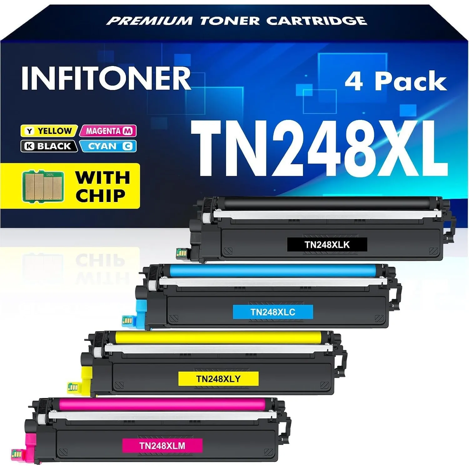TN248XL TN248 TN-248XL TN-248 MFC-L3760cdw Toner TN 248XL 248 (4 Pack)