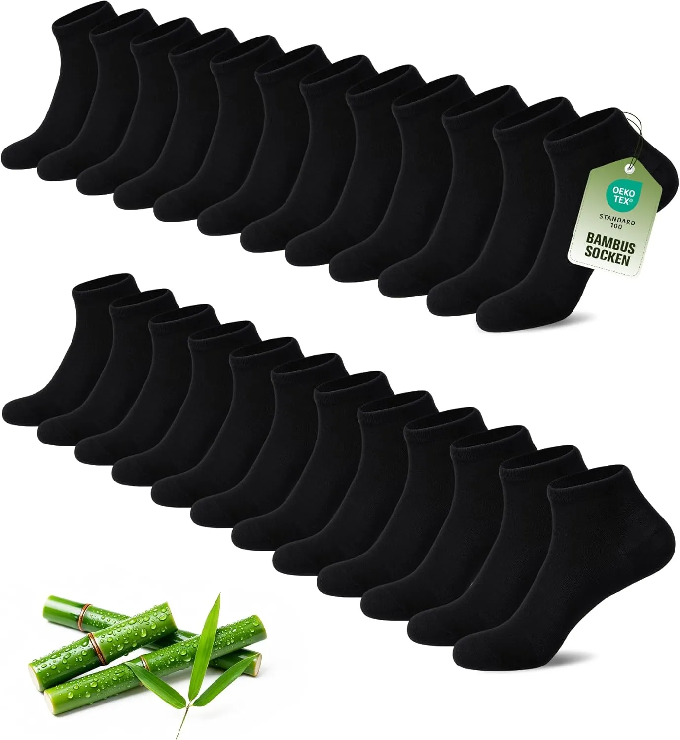 SukModen 12/24 Paar Sneaker Socken Herren Damen aus Bambus,Anti-Geruch Atmungsaktiv Weiche Halbsocken, Dünne Kurze Snea…