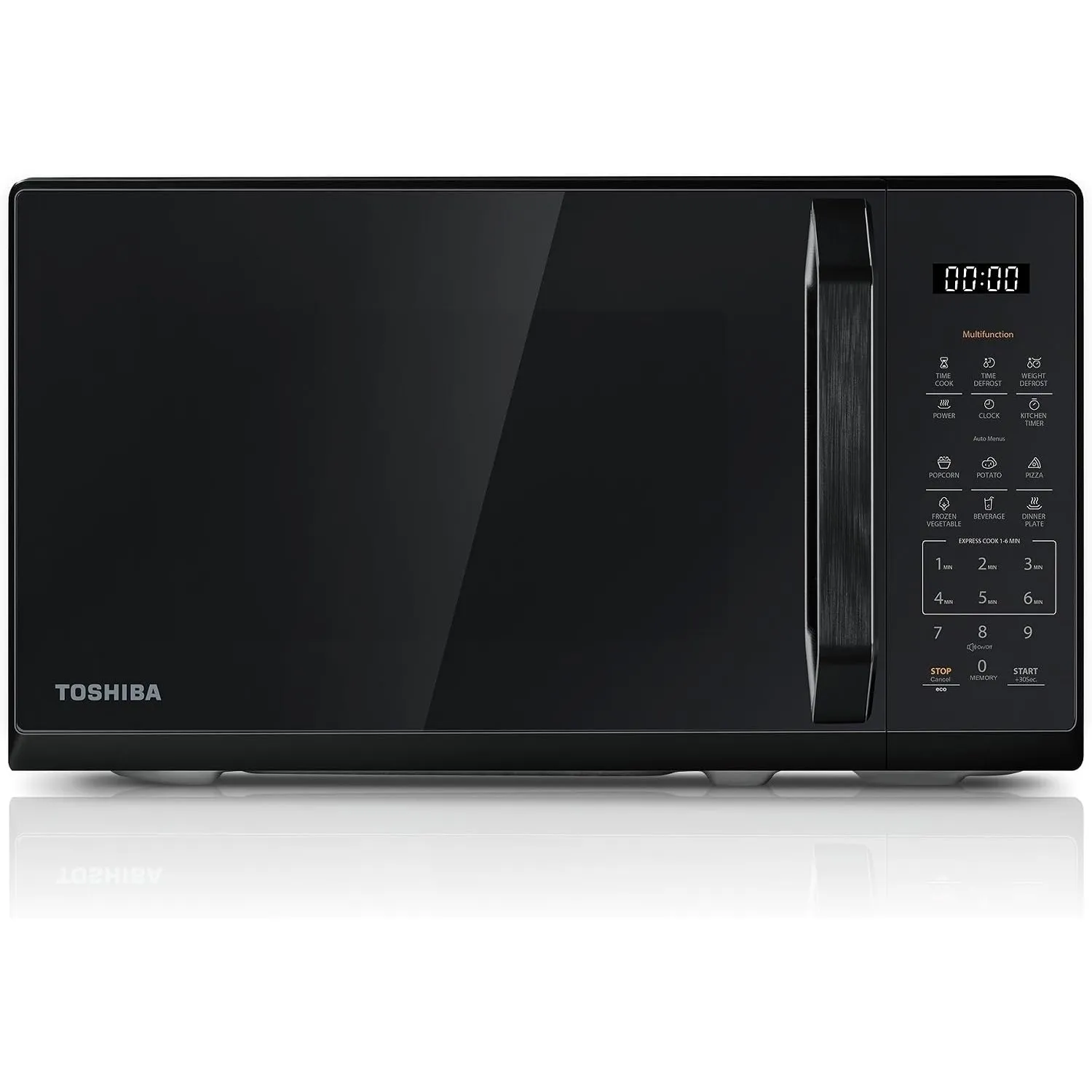 TOSHIBA Multifunktionale Mikrowelle in spiegelndem Schwarz|20 Liter|800W|Digitale Solo-Klein Mikrowelle mit 11 Leistung…
