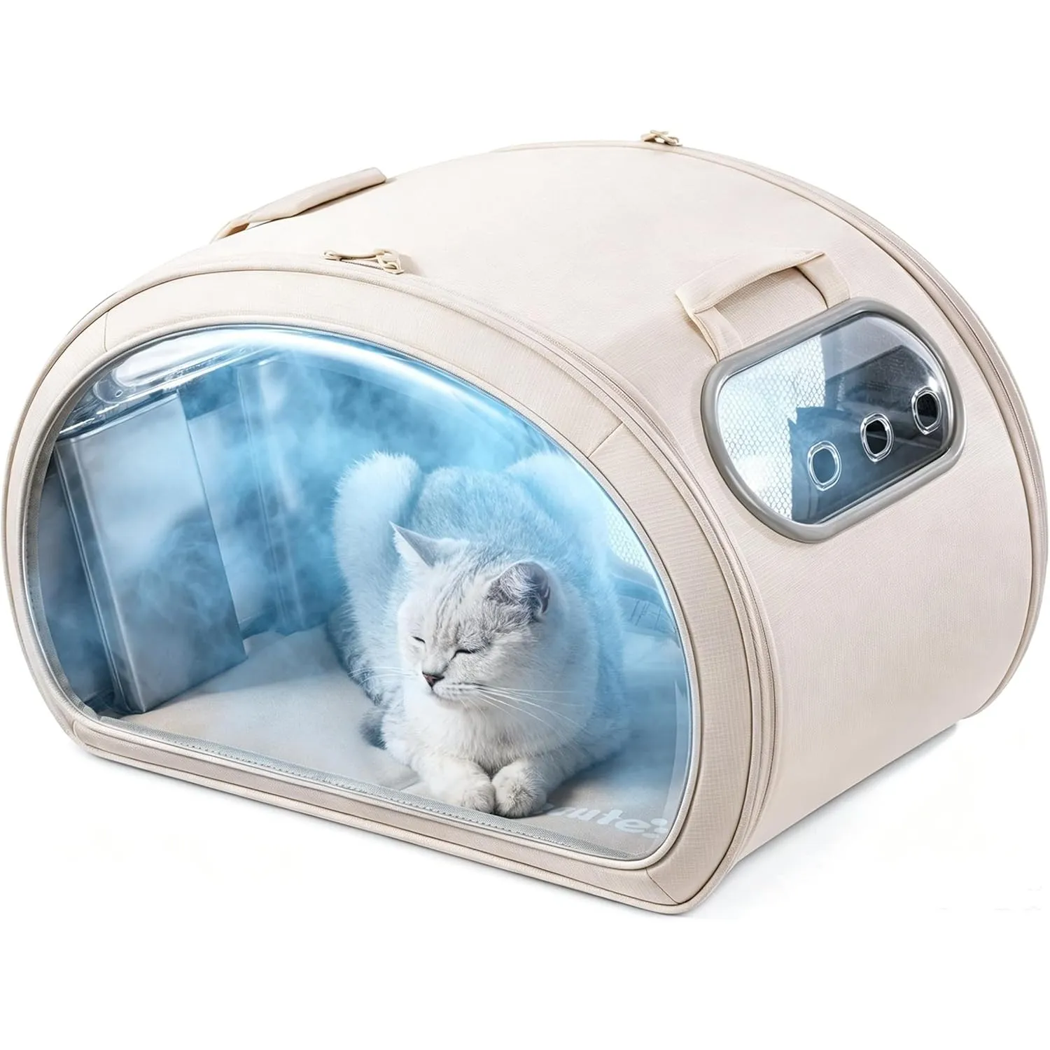 Pecute Katzenkühlhaus mit Dual-Kühl-System (6 Kühlakkus & Gel-Matte) – Faltbares Katzenzelt Sommer, Kühlt bis zu 8 Std.…