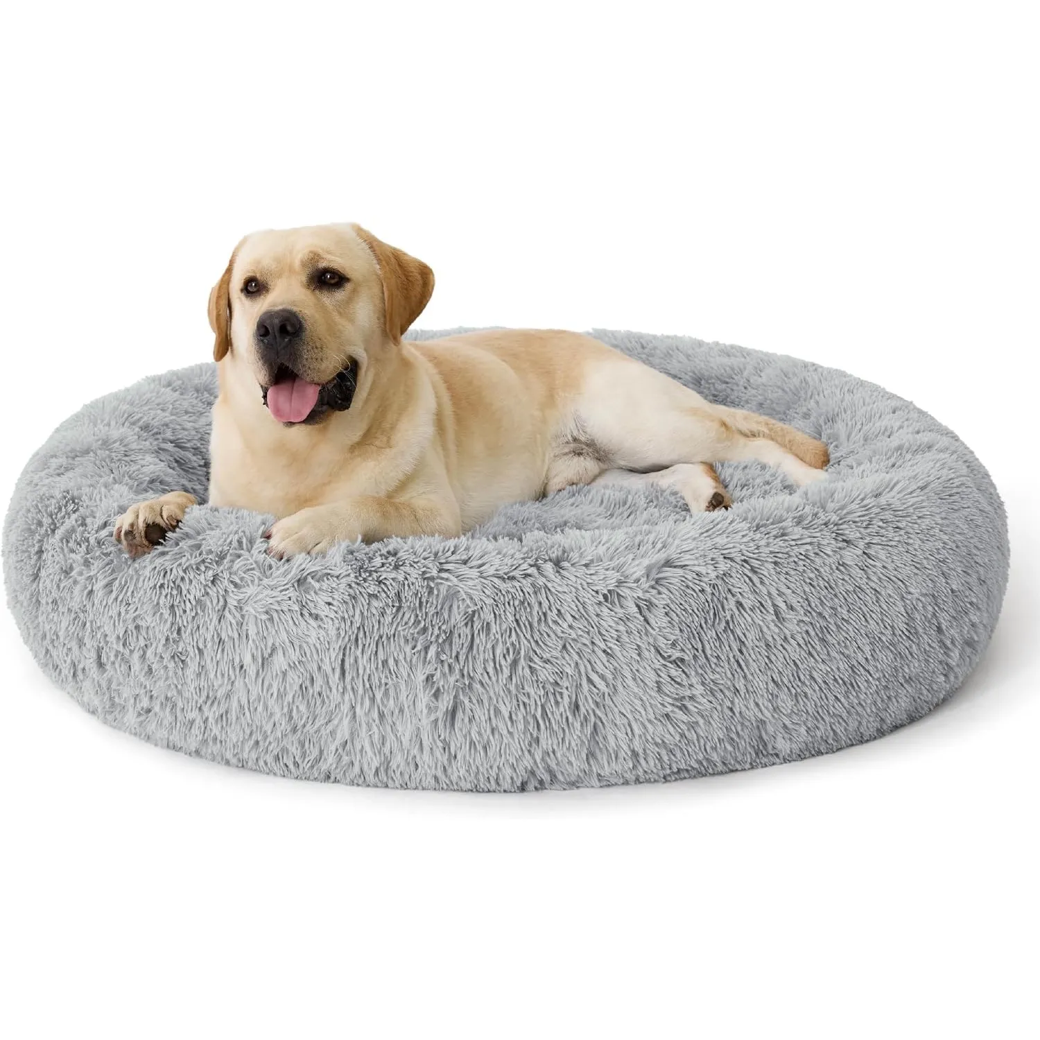 BEDSURE SupportMax™ Hundebett Grosse Hunde Waschbar Flauschig Rund, 120cm