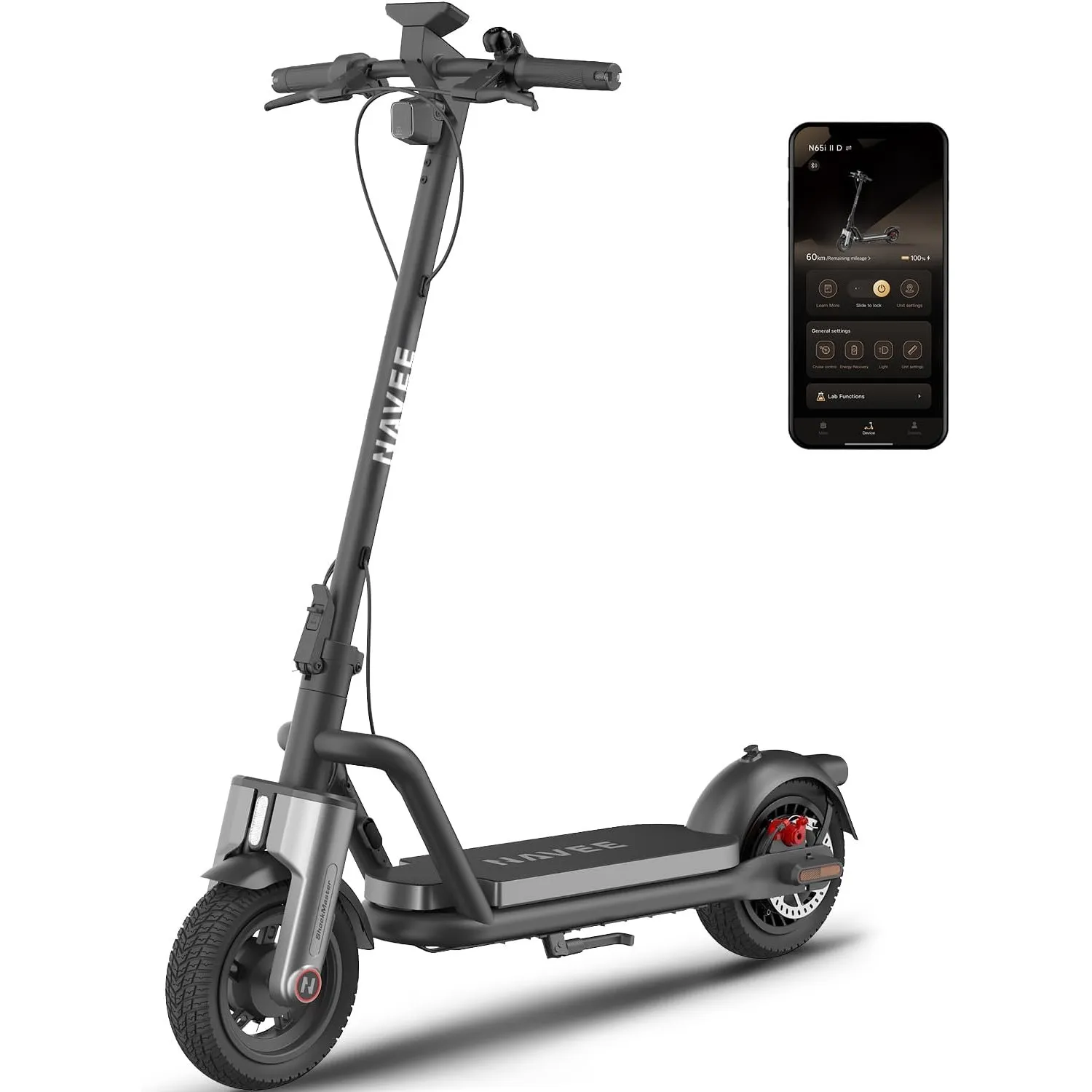 NAVEE N65i Serie, e Scooter mit Straßenzulassung, Scooter Electric ABE, 10 Zoll, max. 65-70 km | Vierfach-Federung | Kl…