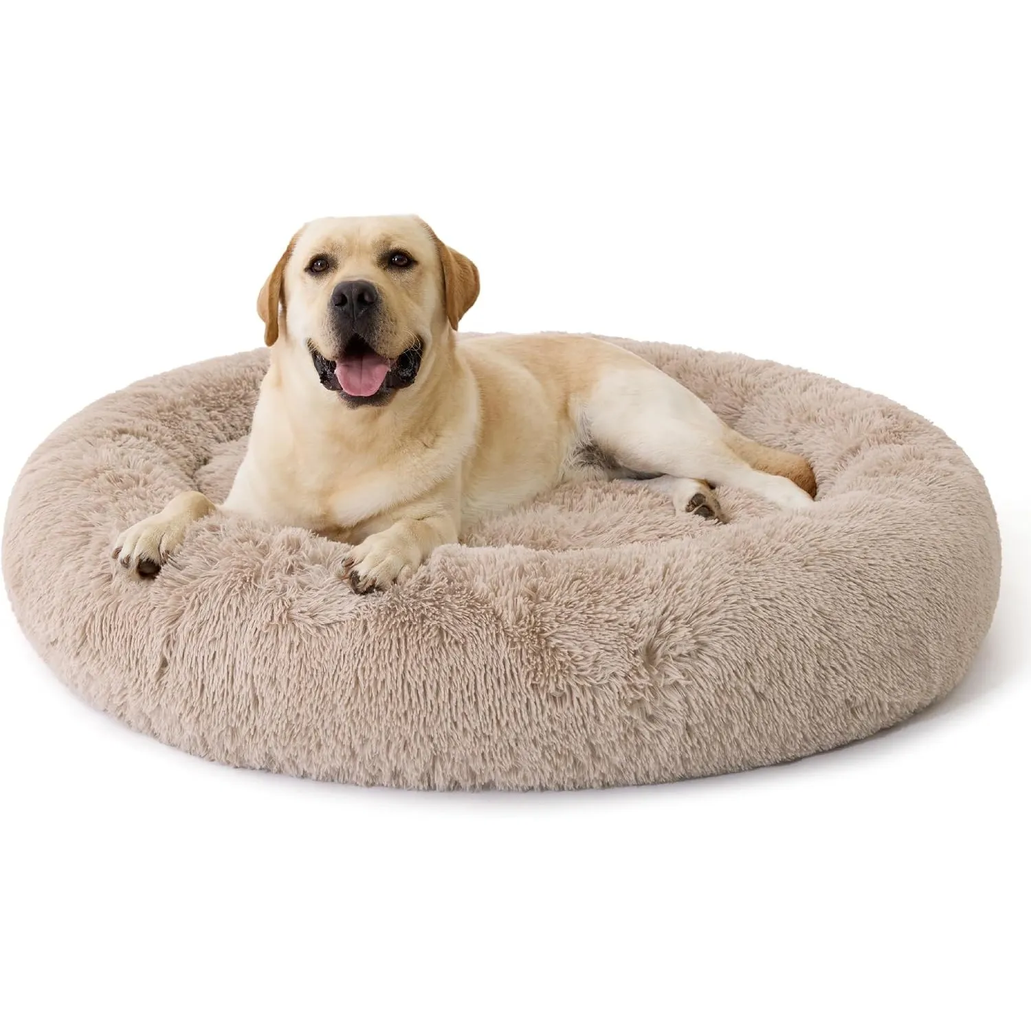 BEDSURE SupportMax™ Hundebett Grosse Hunde Waschbar Flauschig Rund, 120cm