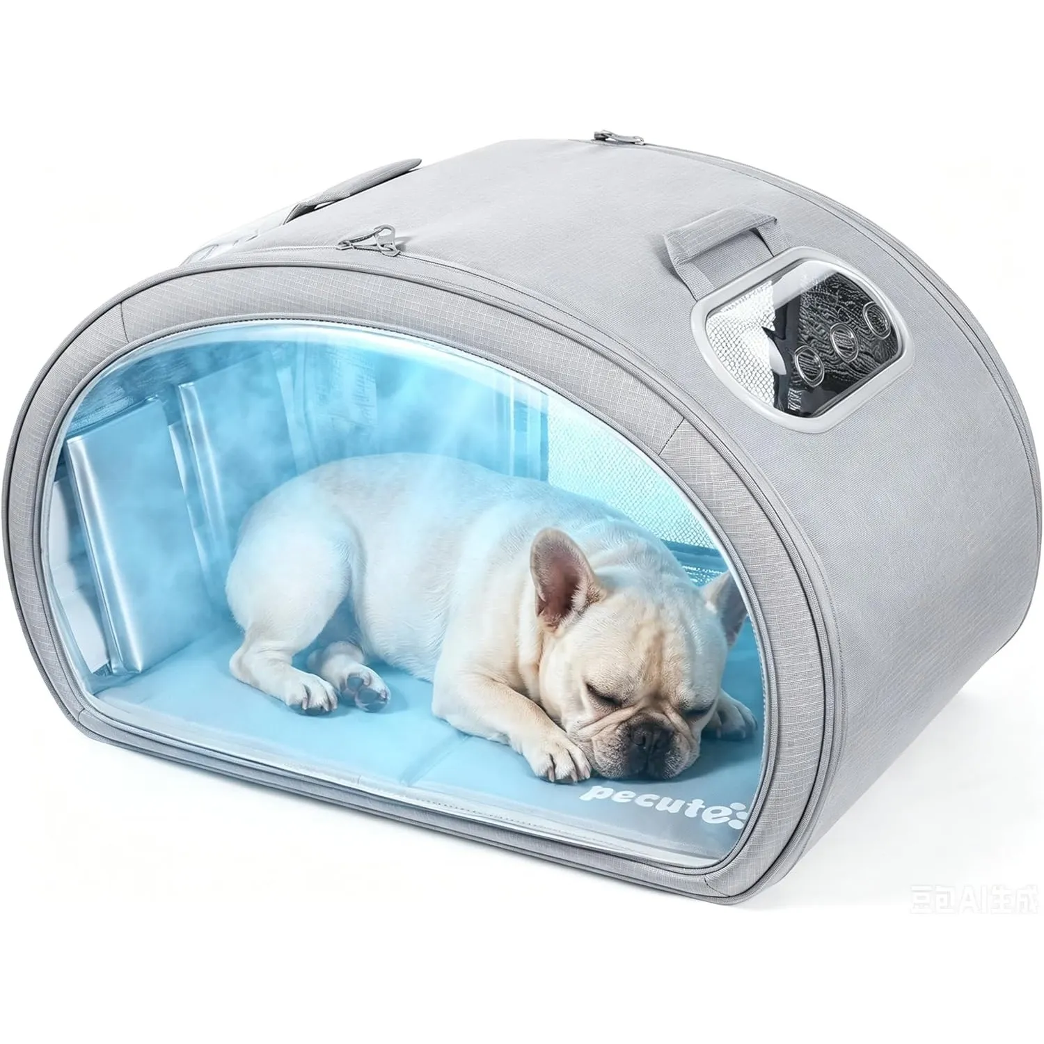 Pecute Katzenkühlhaus mit Dual-Kühl-System (6 Kühlakkus & Gel-Matte) – Faltbares Katzenzelt Sommer, Kühlt bis zu 8 Std.…