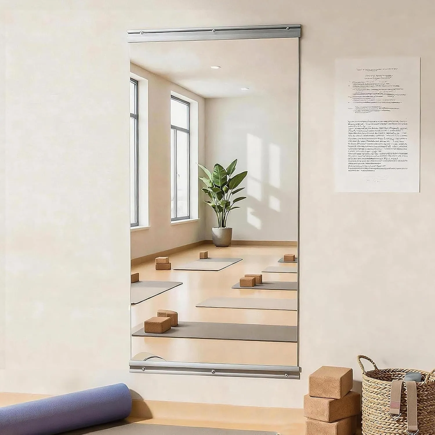 BEAUTYPEAK Wandspiegel 121x60 cm,Groß ganz körper Spiegel für Home Gym Wand