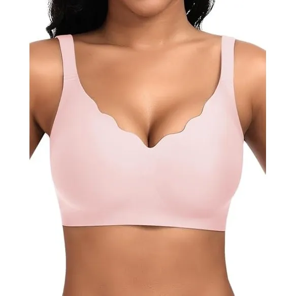 Jiuday BH Damen ohne Bügel Große Brüste Nahtloser Push Up BH Soft Bequemer Seamless Bra T Shirt Bügelloser Gepolstert K…