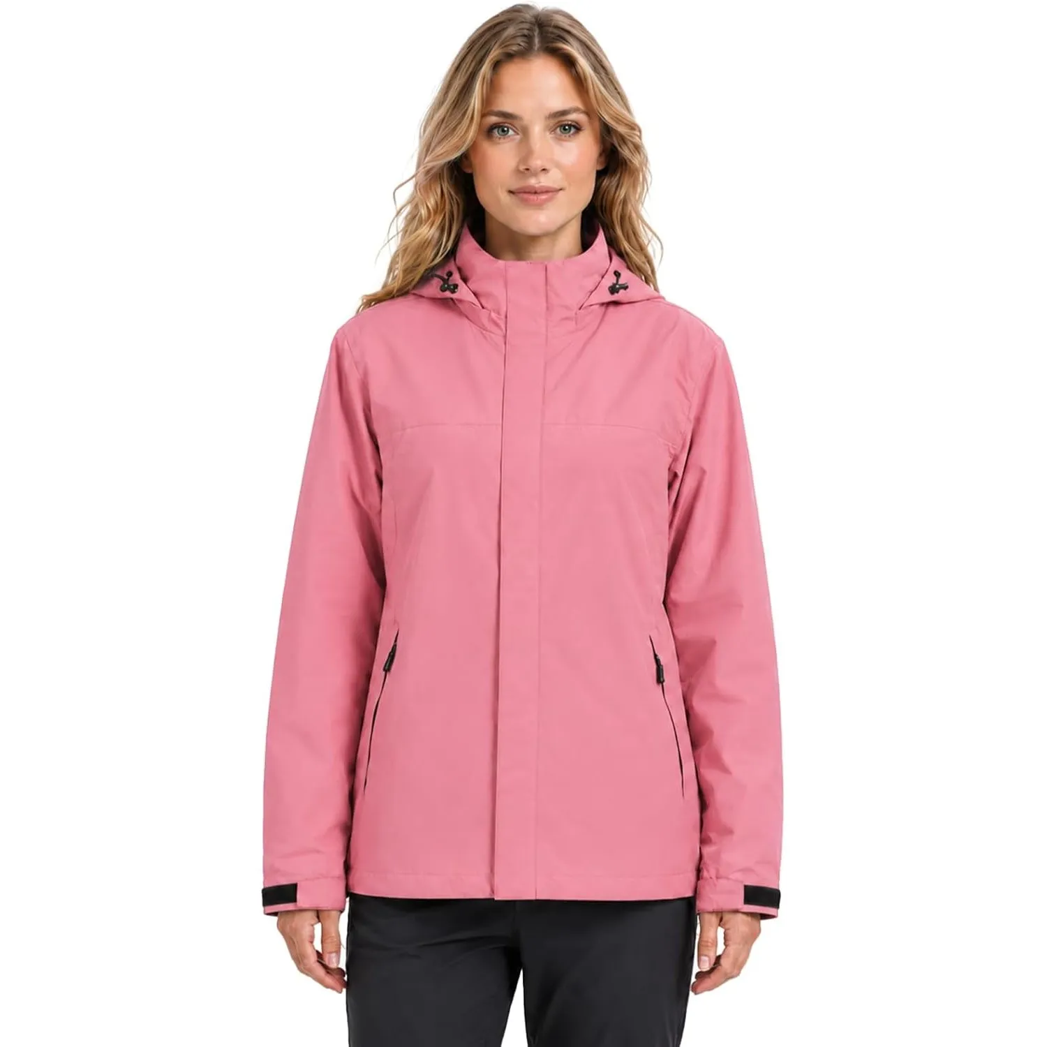 Regenjacke Damen Wasserdicht Atmungsaktiv Regenmantel Damen Wasserdicht Outdoorjacke Windbreaker mit Abnehmbarer Kapuze…