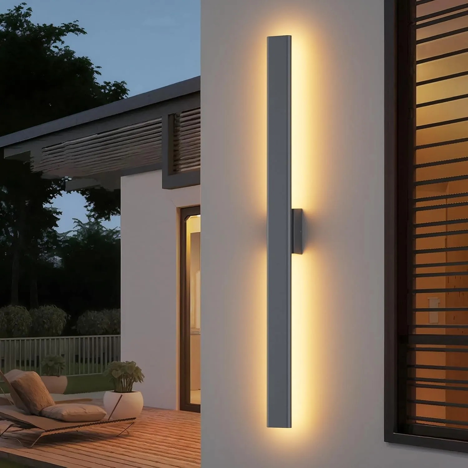 Klighten 30W Aussenlampe mit 3 Farbtemperatur 3000K/4000K/6000K, Anthrazi
