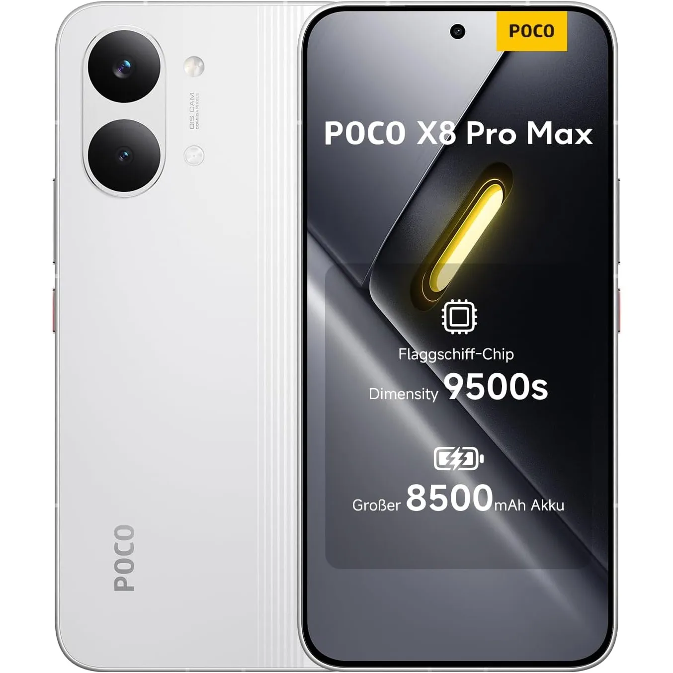 XIAOMI Poco X8 Pro Max Smartphone 12GB+512GB Handy mit Android Dimensity 9500s Prozessor 8500mAh Akku Ultrahelles AMOLE…