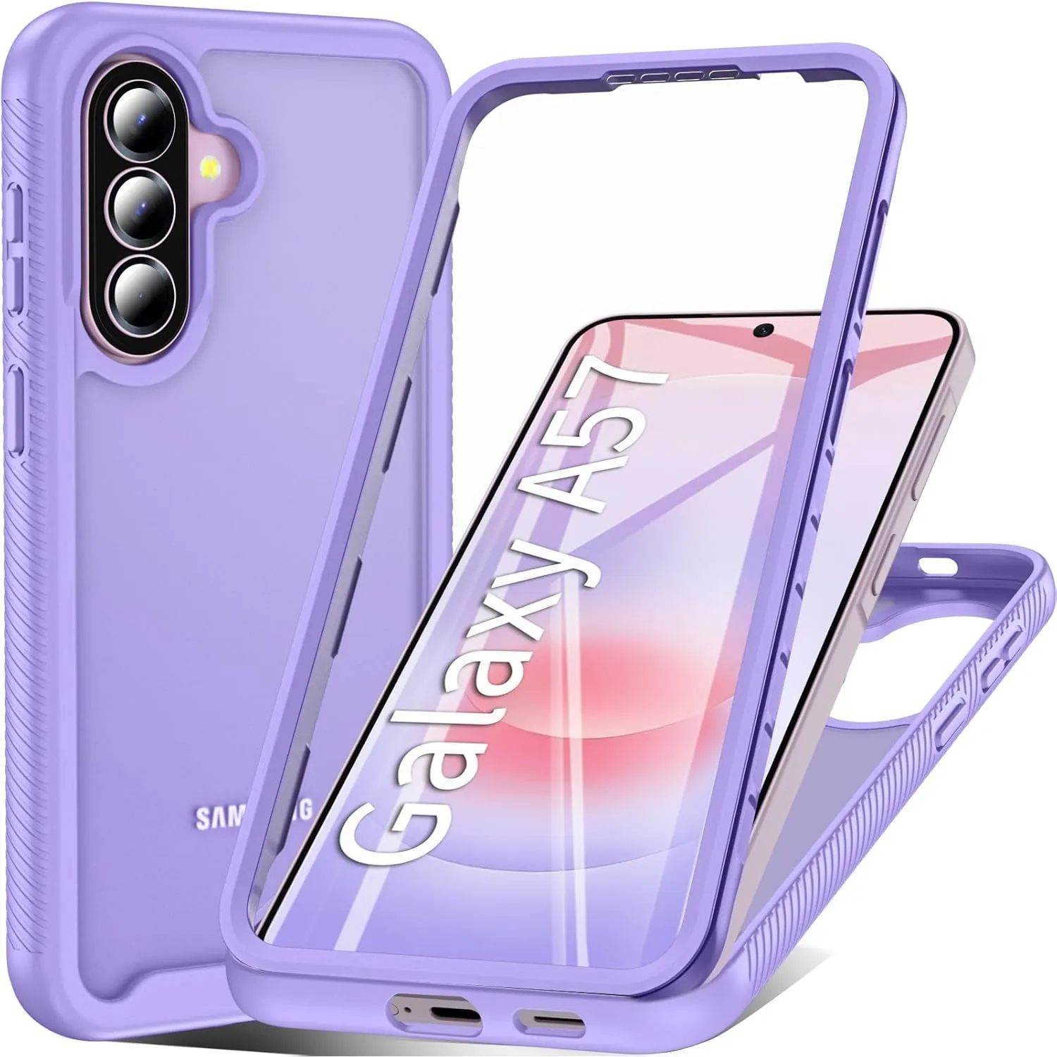 OWKEY für Samsung Galaxy A57 5G Hülle, 360 Grad Stoßfest Handyhülle Silikon Roubst Cover mit Integriertem Displayschutz…