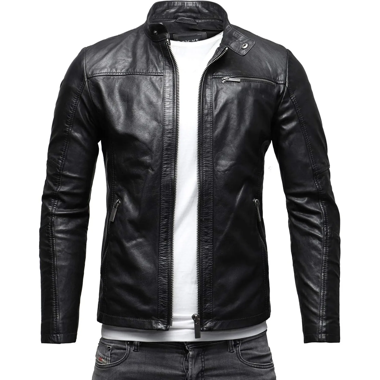 Crone Epic Herren Lederjacke Echtleder Jacke