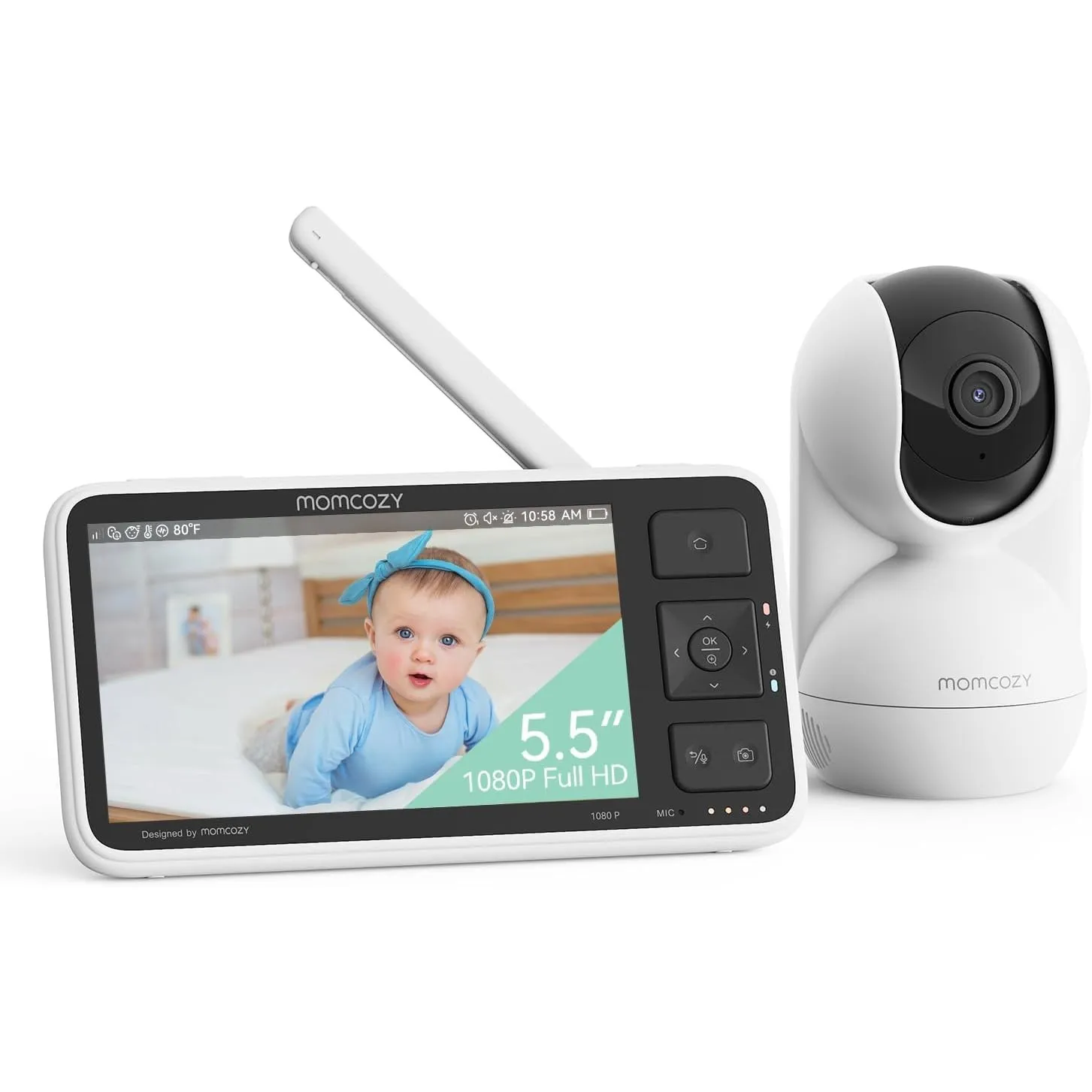 Momcozy BM03 Babyphone mit Kamera ohne WLAN, 5.5 Zoll Baby Monitor