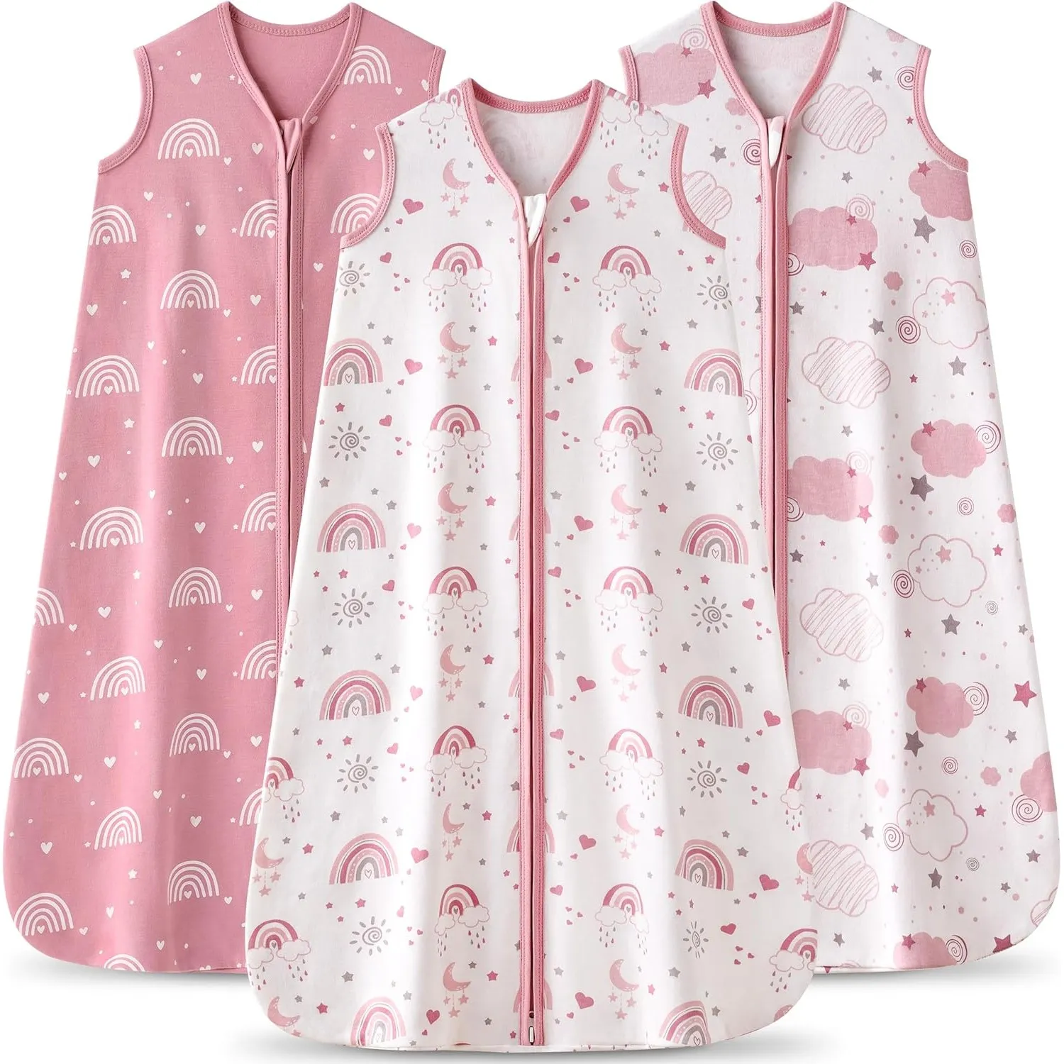 Baby Schlafsack 0.5 Tog Baby Wearable Blankets Baumwolle, 3 Pack Sommer atmungsaktiv Schlafsack für Neugeborene Kleinki…
