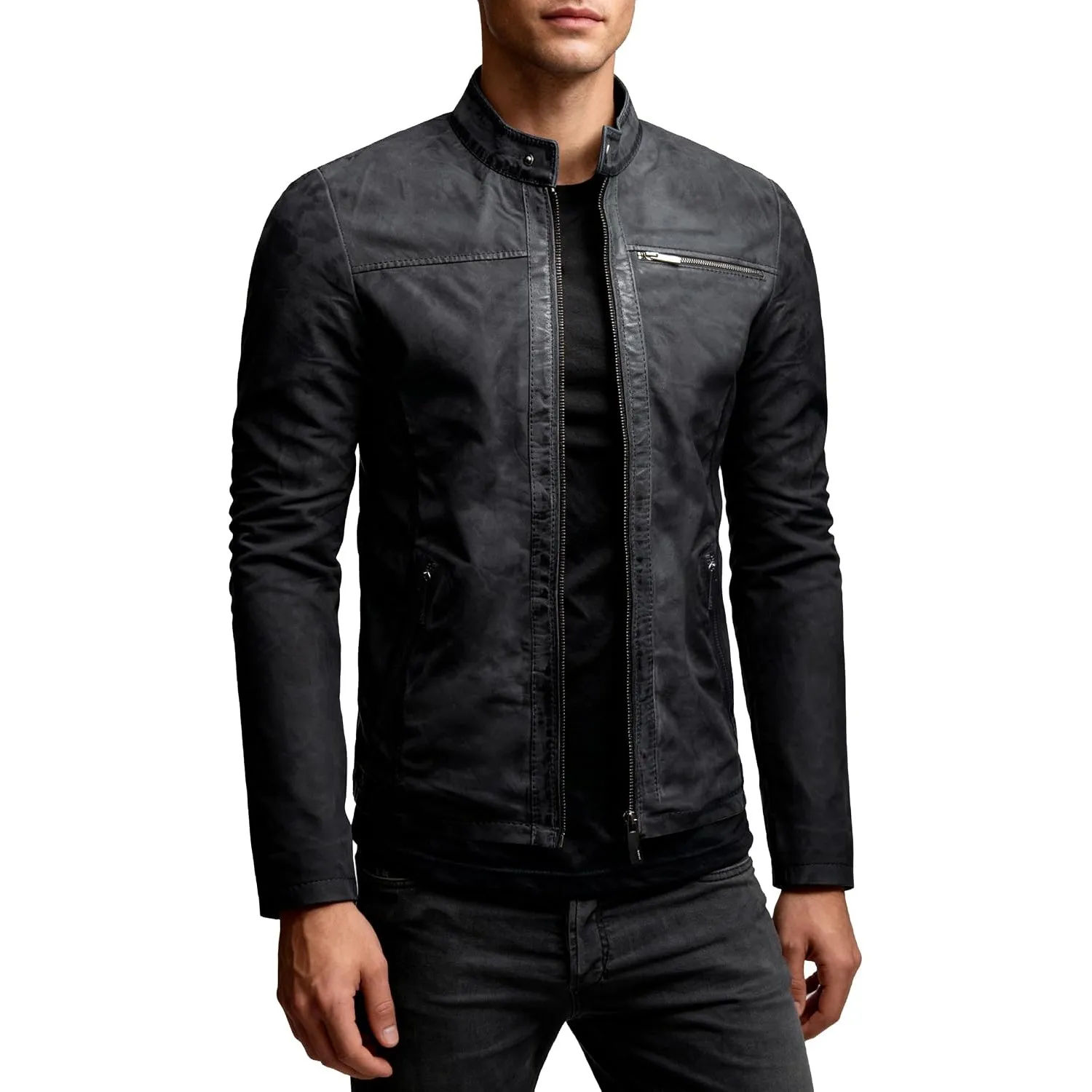 Crone Epic Herren Lederjacke Echtleder Jacke