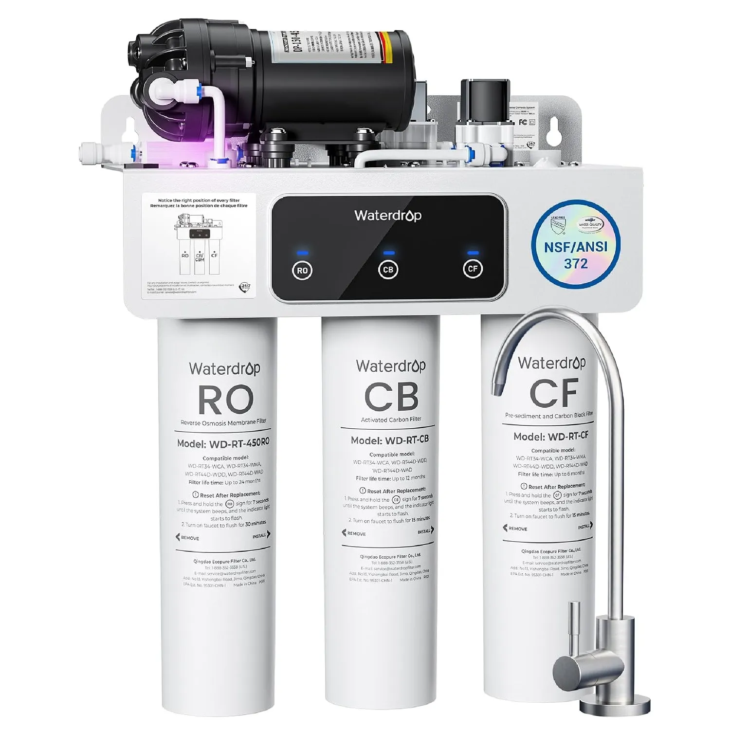 Waterdrop T3-C Umkehrosmoseanlage, Tankloses Wasserfiltersystem