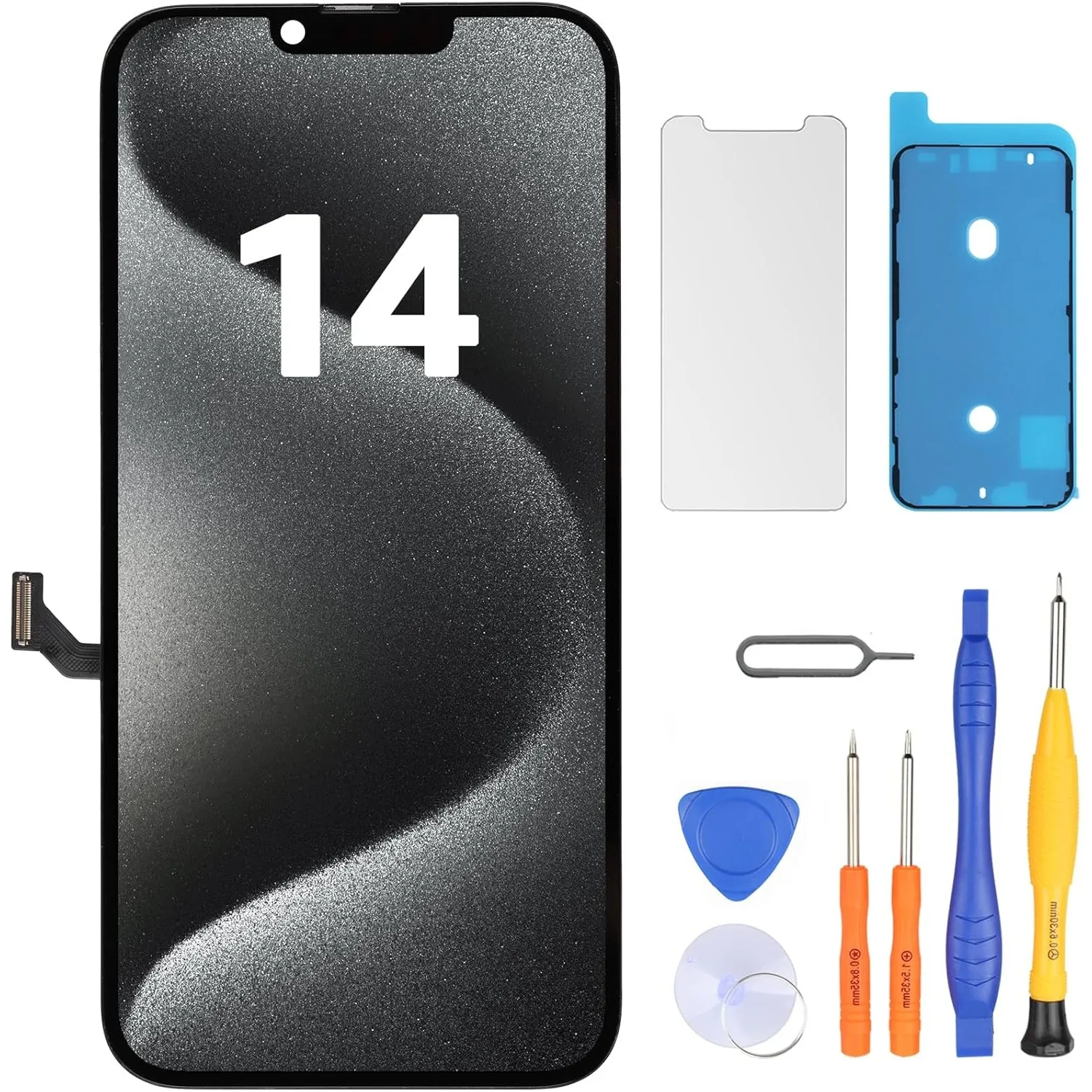 LL TRADER Display für iPhone 14, 6.1" LCD Ersatzbildschirm und Kits | Retina FHD 3D Touch Digitizer Rahmenmontage mit W…