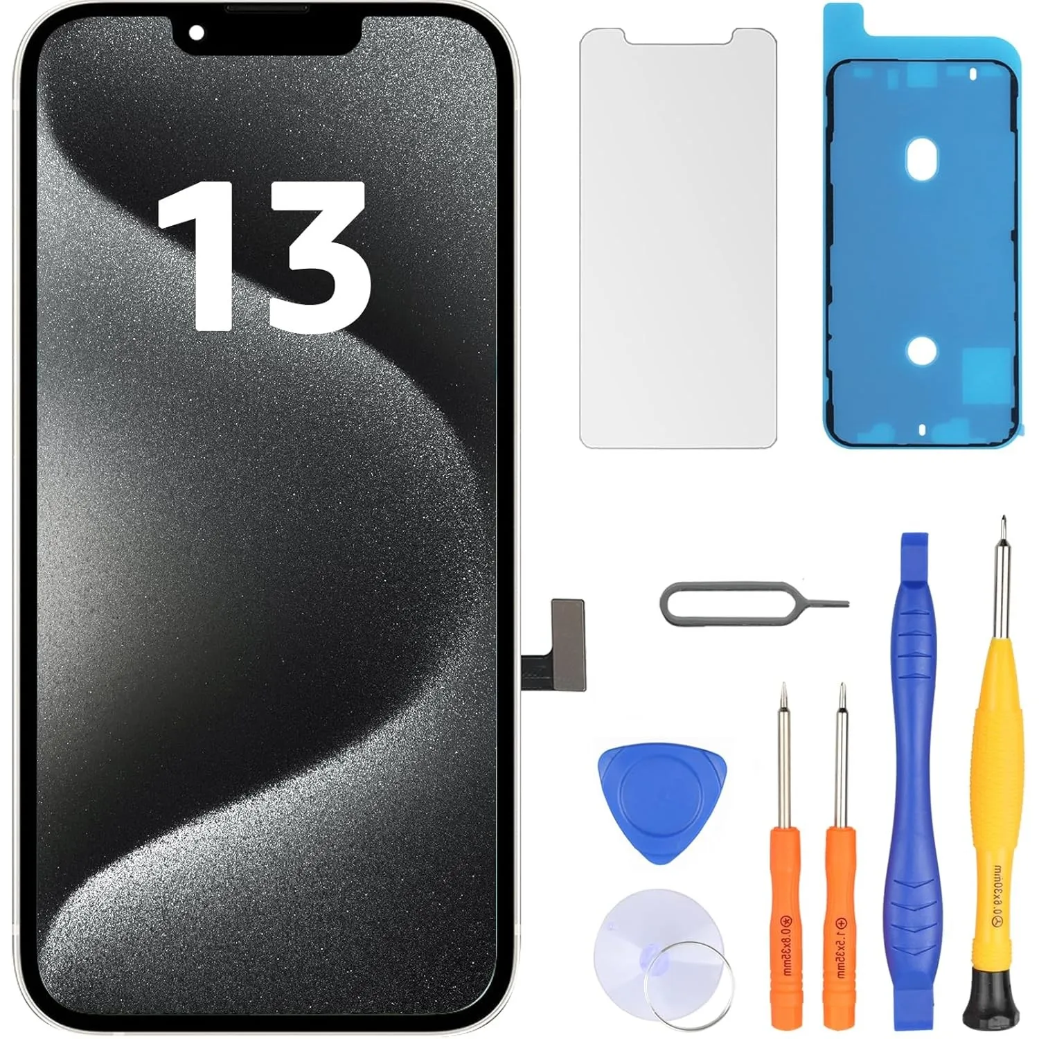 LL TRADER Display für iPhone 13, 6.1" LCD Ersatzbildschirm und Kits | Retina FHD 3D Touch Digitizer Rahmenmontage mit W…