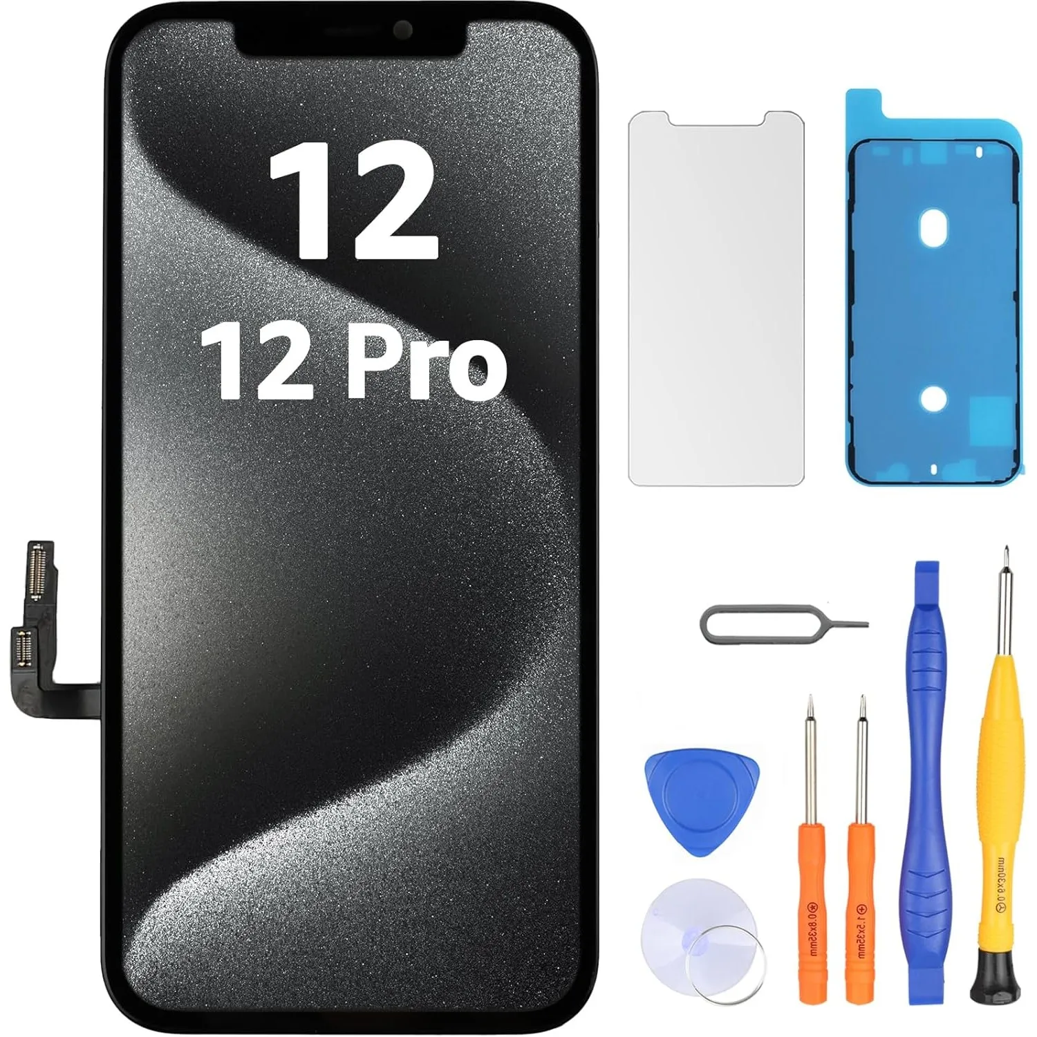 LL TRADER Display für iPhone 12/12 Pro 6.1" LCD Ersatzbildschirm und Kits | Retina FHD 3D Touch Digitizer Rahmenmontage…