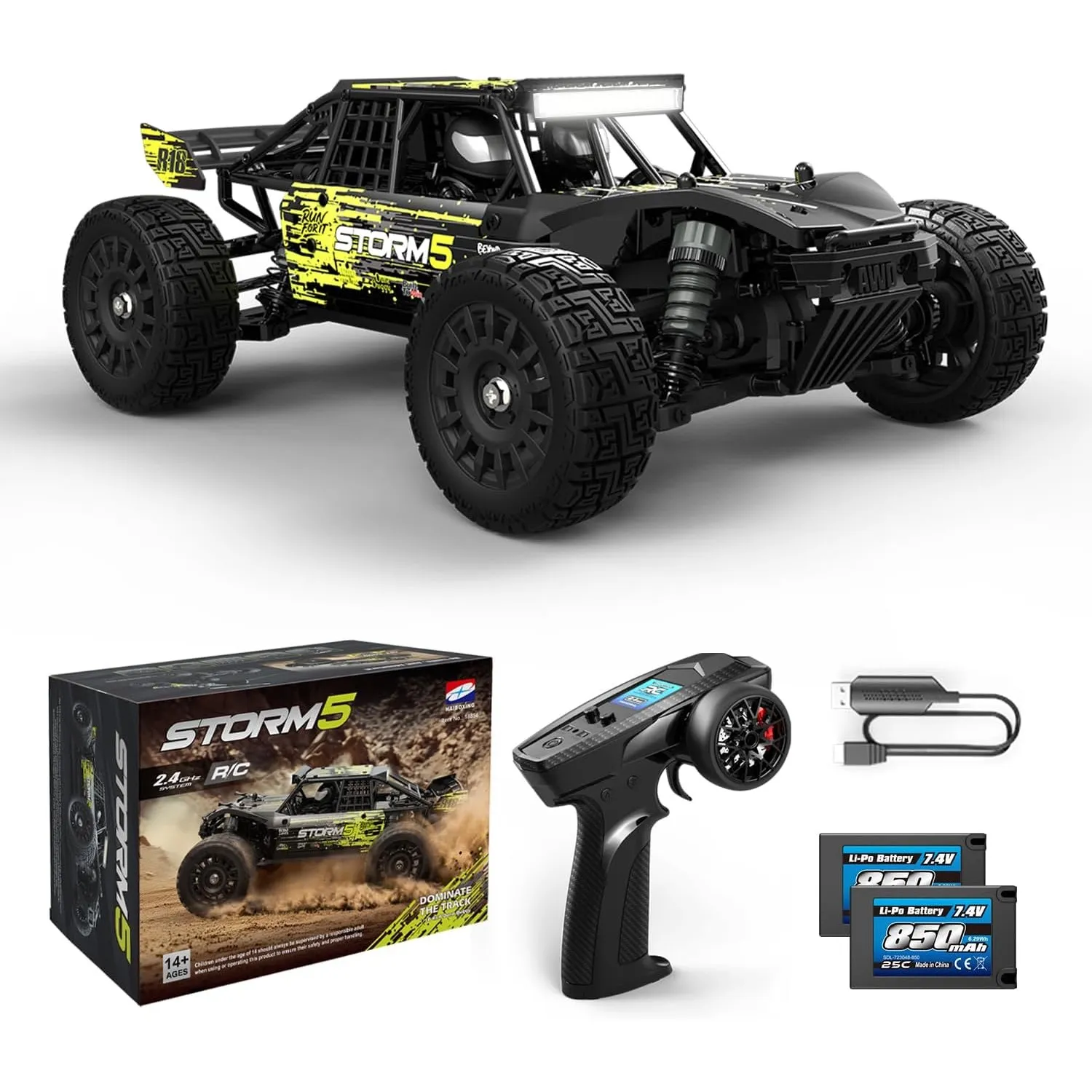 HAIBOXING 18856 1:18 4WD Ferngesteuertes Auto Offroad Monstertruck, 36 km/h Hochgeschwindigkeits RC Auto, Wasserdichter…