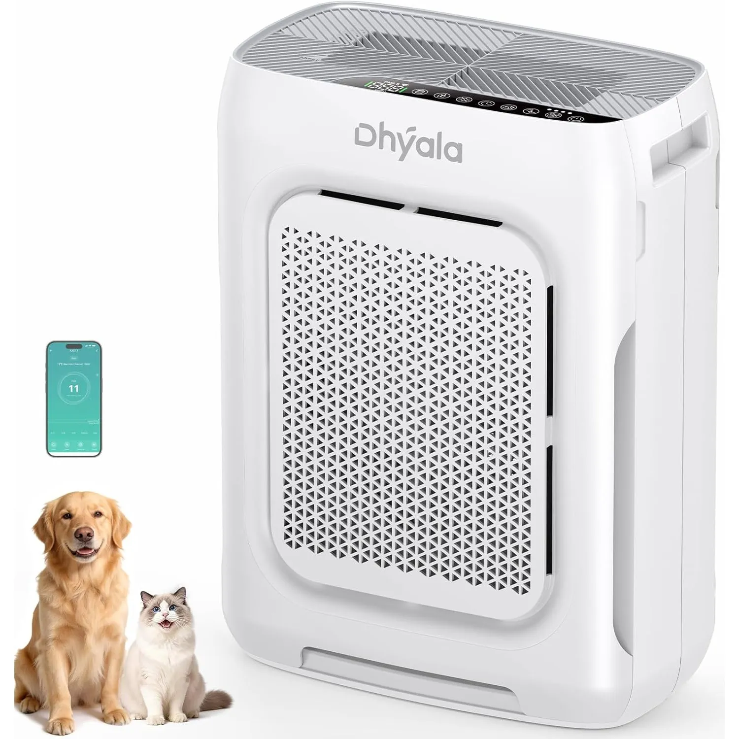 Luftreiniger Allergiker Air Purifier HEPA Luftfilter mit waschbarem Doppelfilter, CADR 450m³/h, Smart WiFi, 20dB Schlaf…