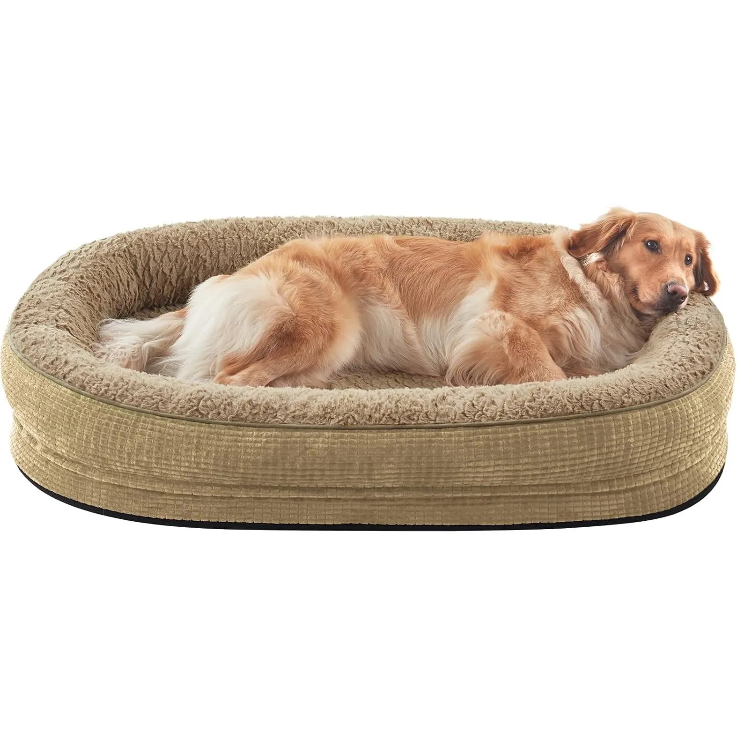 Pawk Orthopädisches Hundebett Grosse Hunde, 107x81cm, Hellbraun