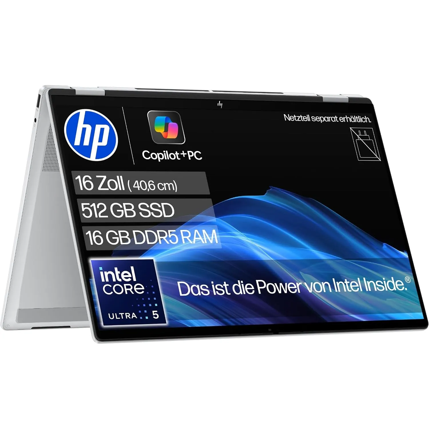 HP OmniBook X Flip Laptop, 16" 2K, Intel Core Ultra 5, 16GB RAM, 512GB SSD