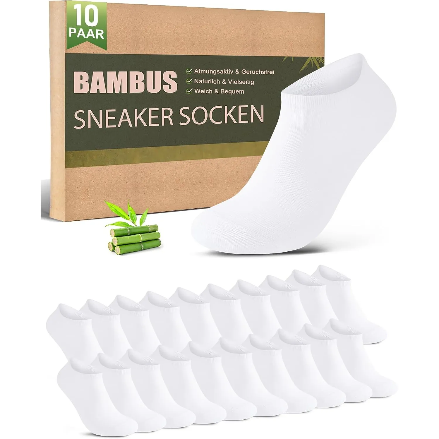 Bambus Sneaker Socken Herren Damen 10/20 Paar – Sneakersocken