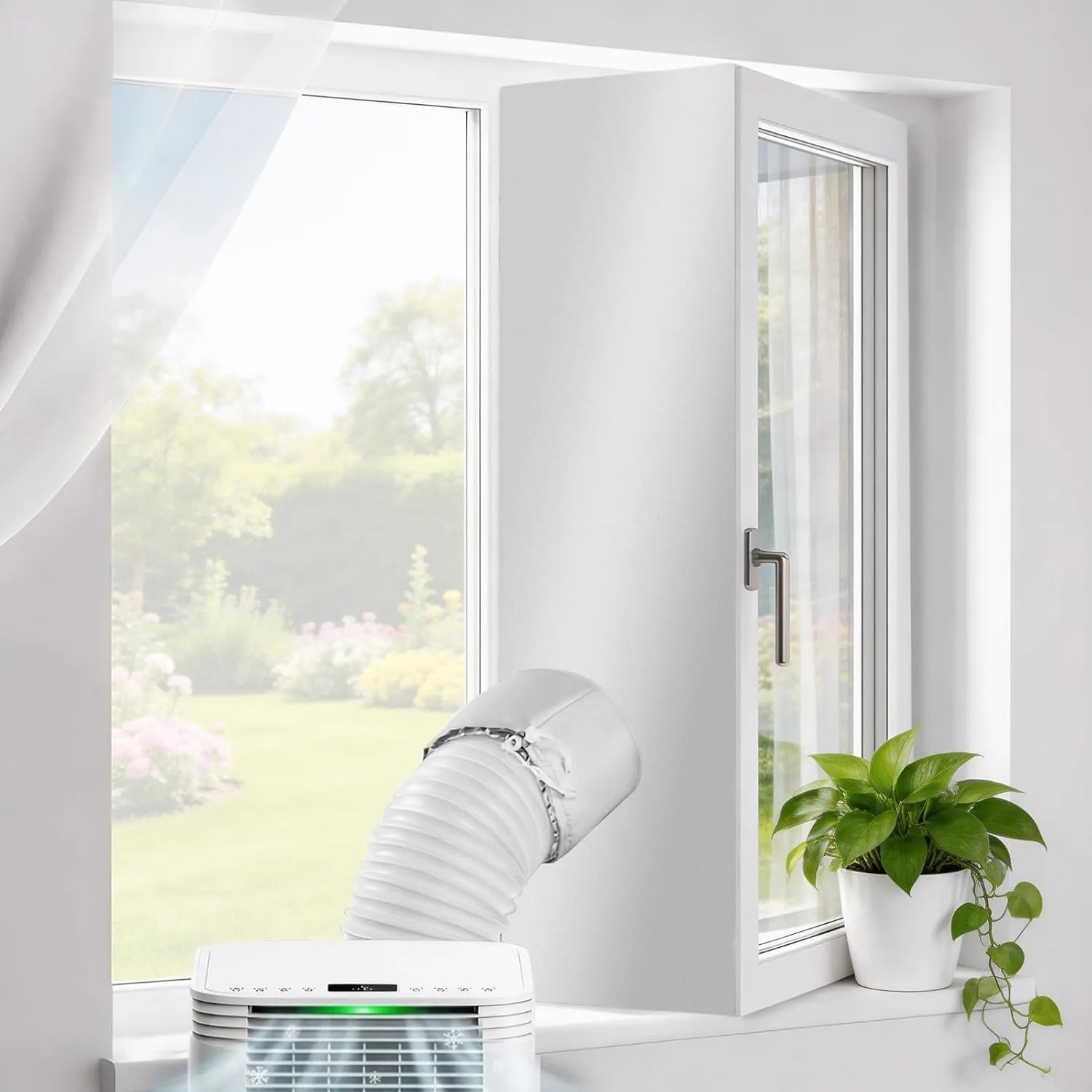 Klimaanlage Fensterabdichtung – 5 m Fensterabdichtung für mobile Klimageräte, silberbeschichtet, für Kippfenster & Dreh…