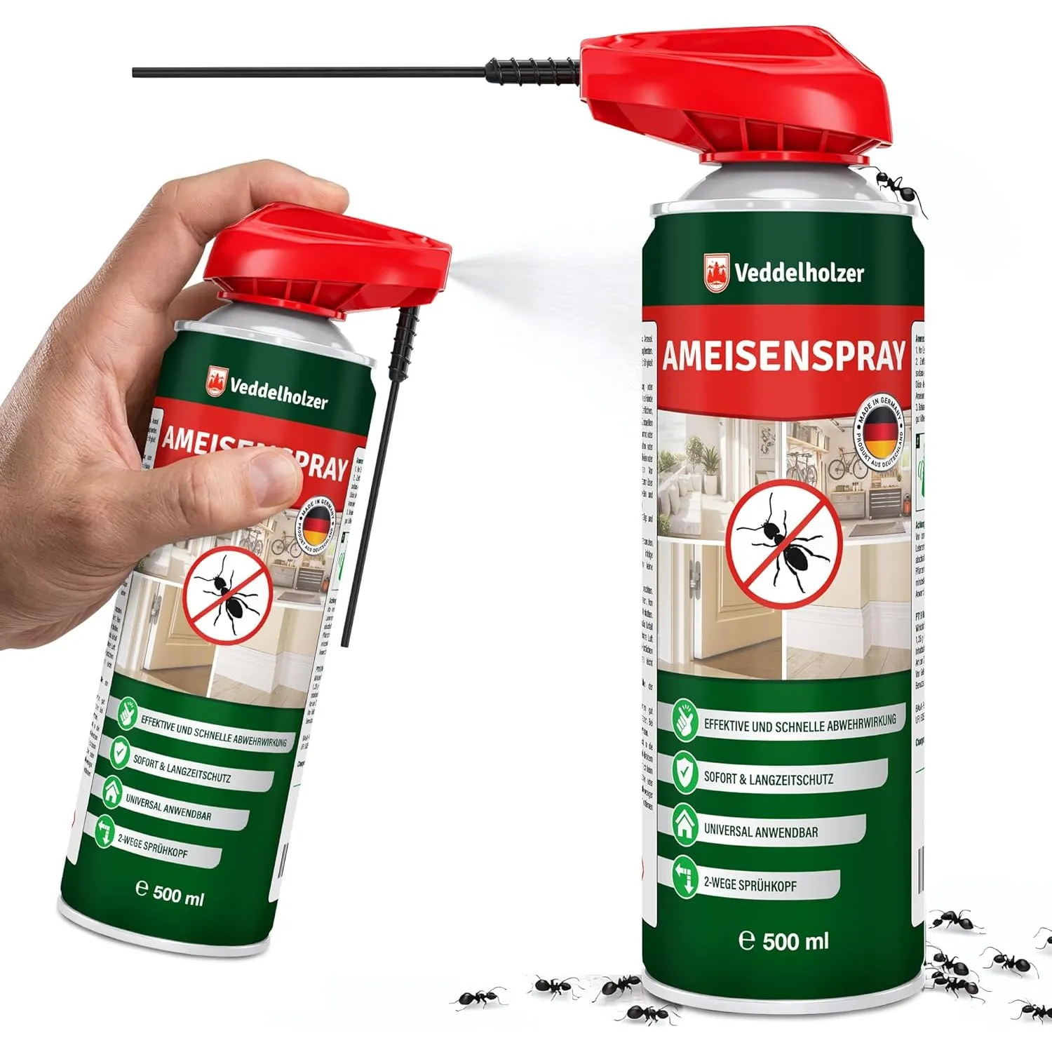 Veddelholzer 500 ml Ameisenabwehrspray – Effektives Ameisenspray mit Sofortwirkung gegen Ameisen im Haus, Garten & auf …
