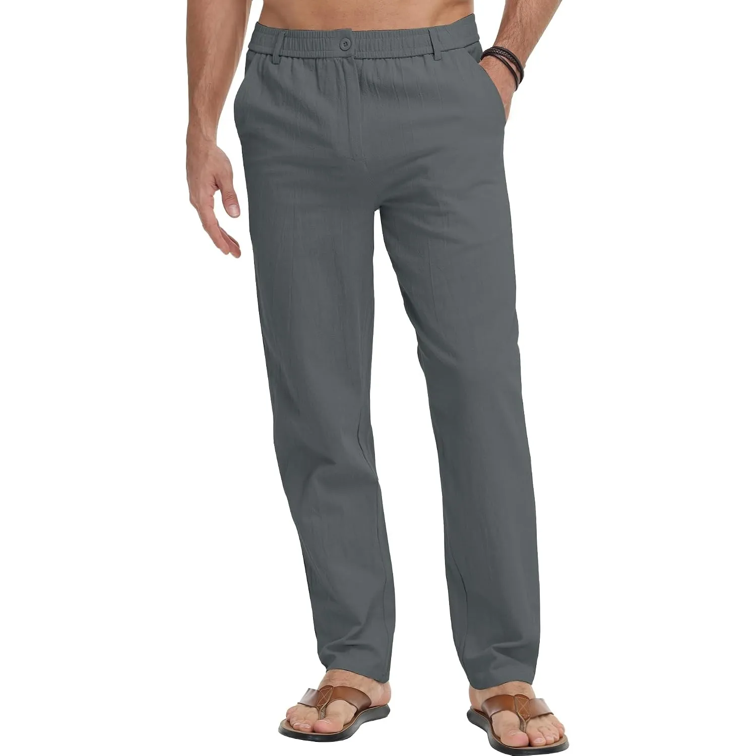 LVCBL Herren Hosen Leichte Sommerhose Lang Freizeithose Strandhose Herrenhosen