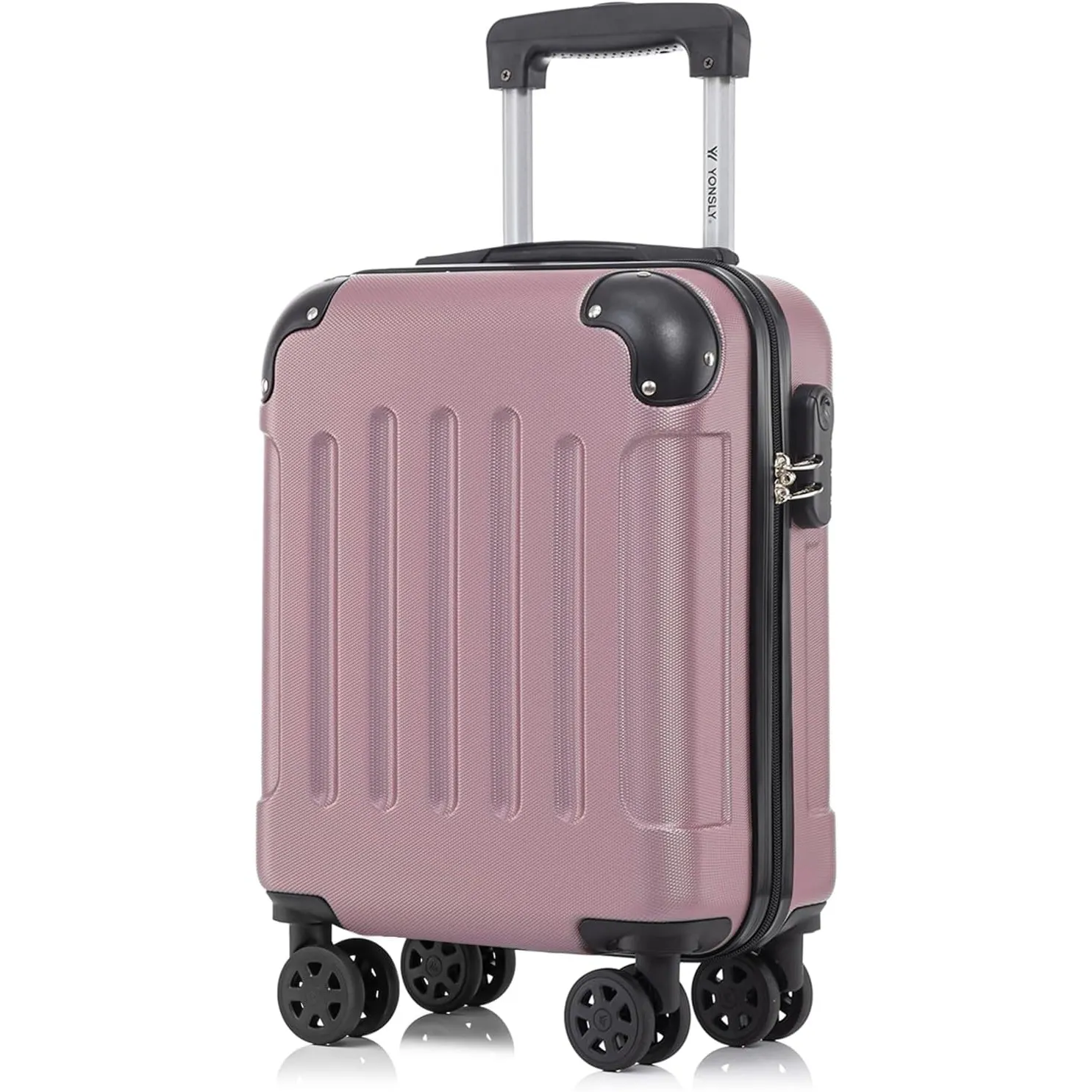 Kabinenkoffer mit abnehmbaren Rädern, S Koffer Suitcase Rose Rot, Trolley Reisekoffer, Rollkoffer Handgepäck mit 4 Roll…