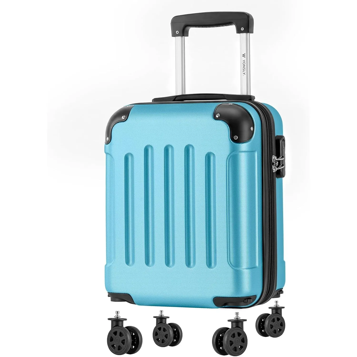 Kabinenkoffer mit abnehmbaren Rädern, S Koffer Suitcase Hellblau, Trolley Reisekoffer, Rollkoffer Handgepäck mit 4 Roll…