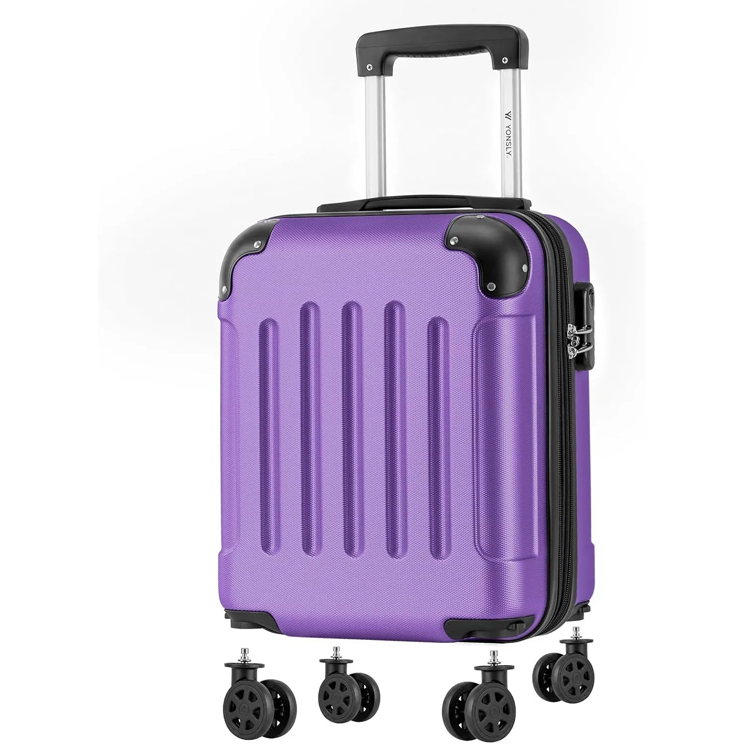 Kabinenkoffer mit abnehmbaren Rädern, S Koffer Suitcase Lila, Trolley Reisekoffer, Rollkoffer Handgepäck mit 4 Rollen 3…