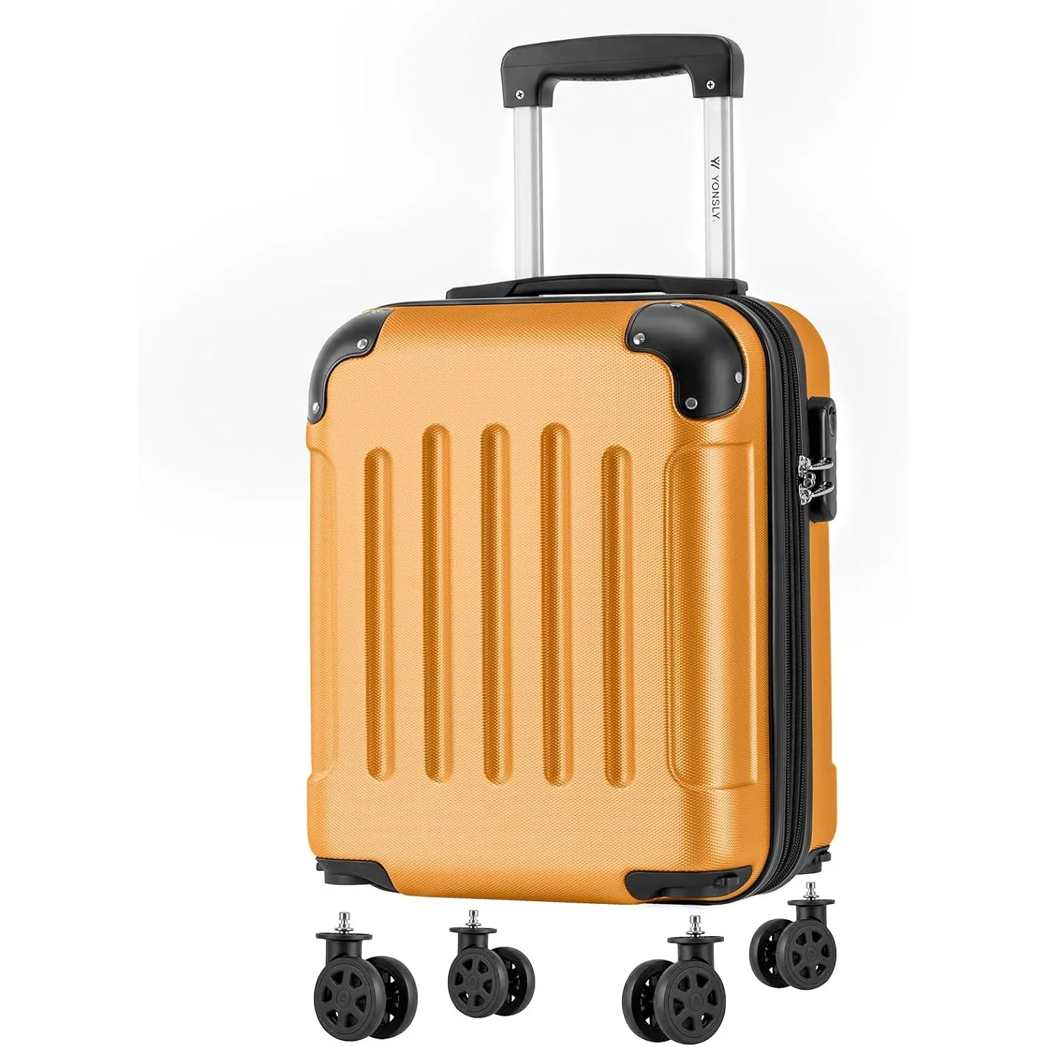 Kabinenkoffer mit abnehmbaren Rädern, S Koffer Suitcase Orange, Trolley Reisekoffer, Rollkoffer Handgepäck mit 4 Rollen…