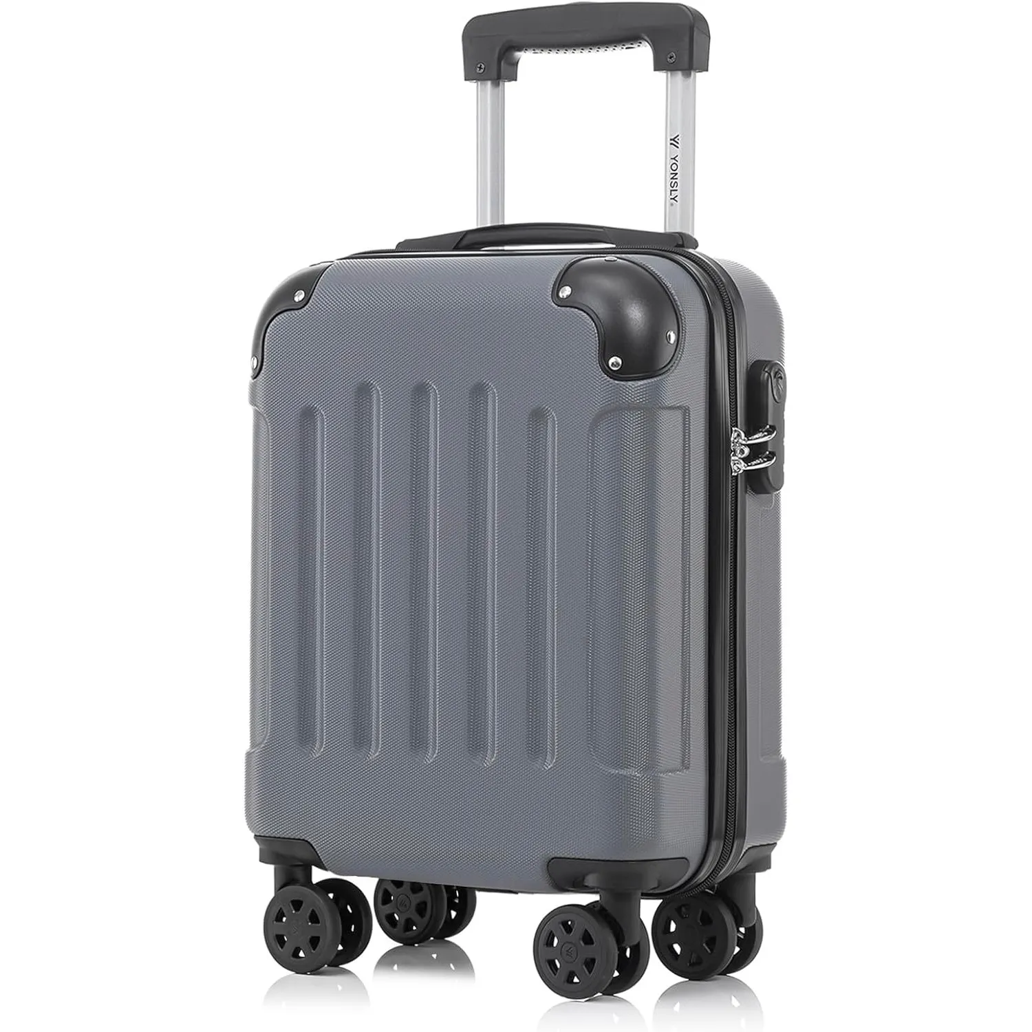 Kabinenkoffer mit abnehmbaren Rädern, S Koffer Suitcase Grau, Trolley Reisekoffer, Rollkoffer Handgepäck mit 4 Rollen 3…