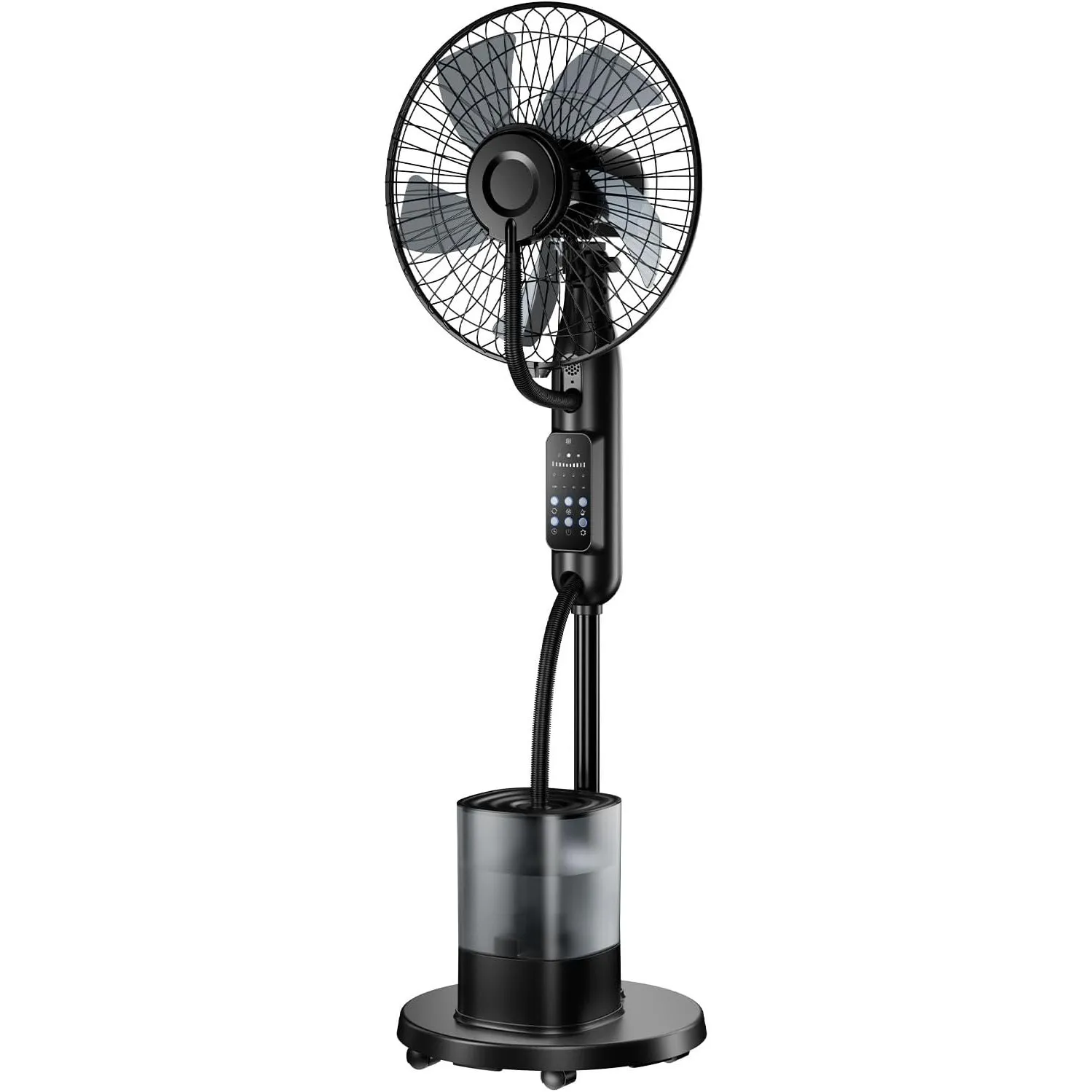 NebulaFlow 2026 Upgrade Sprühnebel-Ventilator, 4L Wassertank, 7,5H Timer, 5 Geschwindigkeiten, 3 Modi, mit Fernbedienung