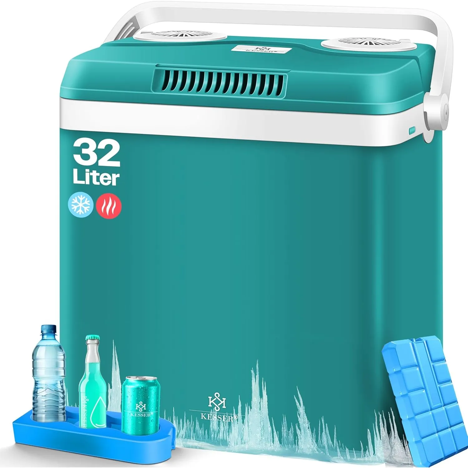 KESSER® Kühlbox Thermobox 32Liter | Thermo-Elektrische Kühlbox | KÜHLT und WÄRMT | 12 & 230V | Thermobox für Auto, Boot…