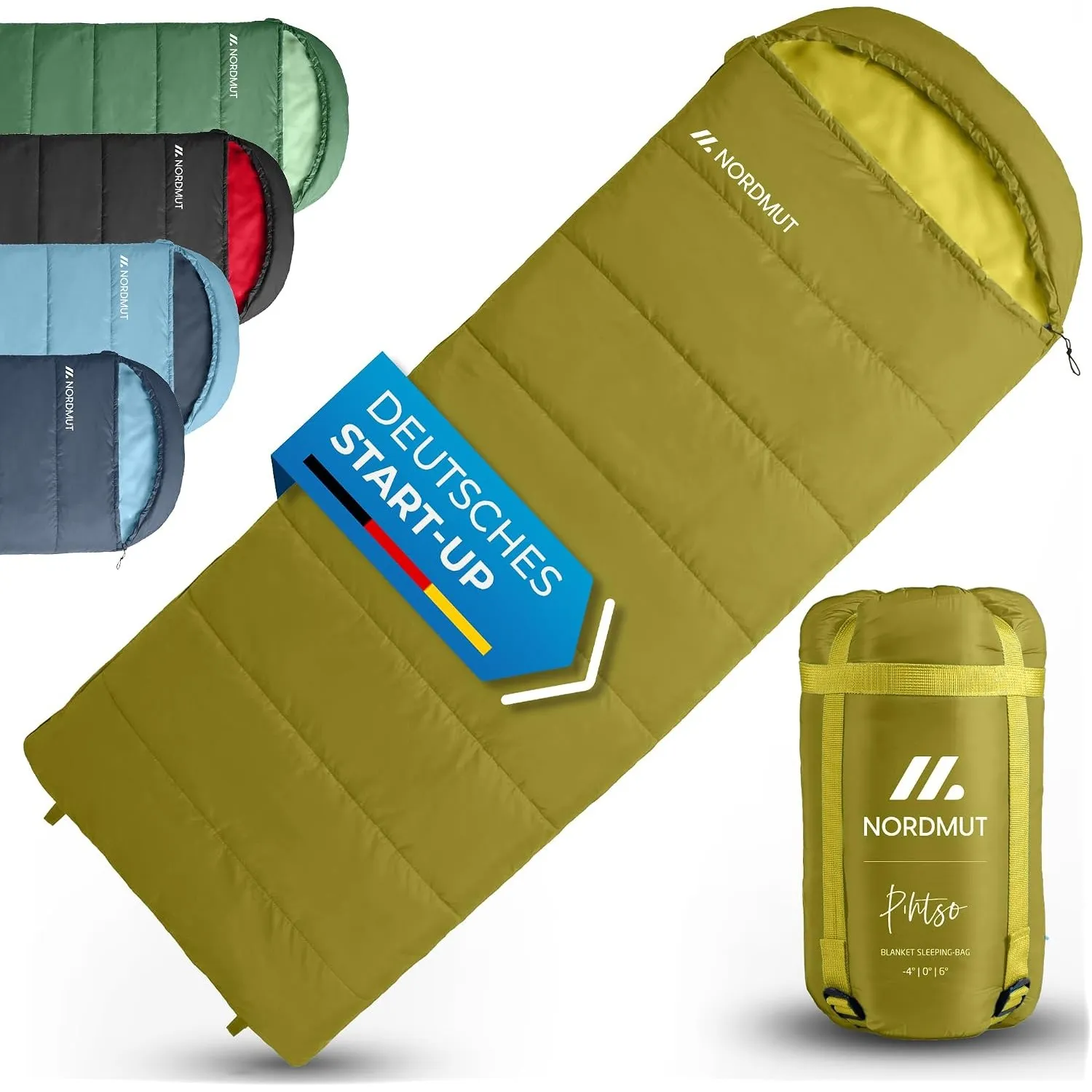 NORDMUT® Deckenschlafsack Erwachsene mit Zwei-Wege YKK-Reißverschluss – kleines Packmaß & Ultraleicht 1600g – 3-Jahresz…